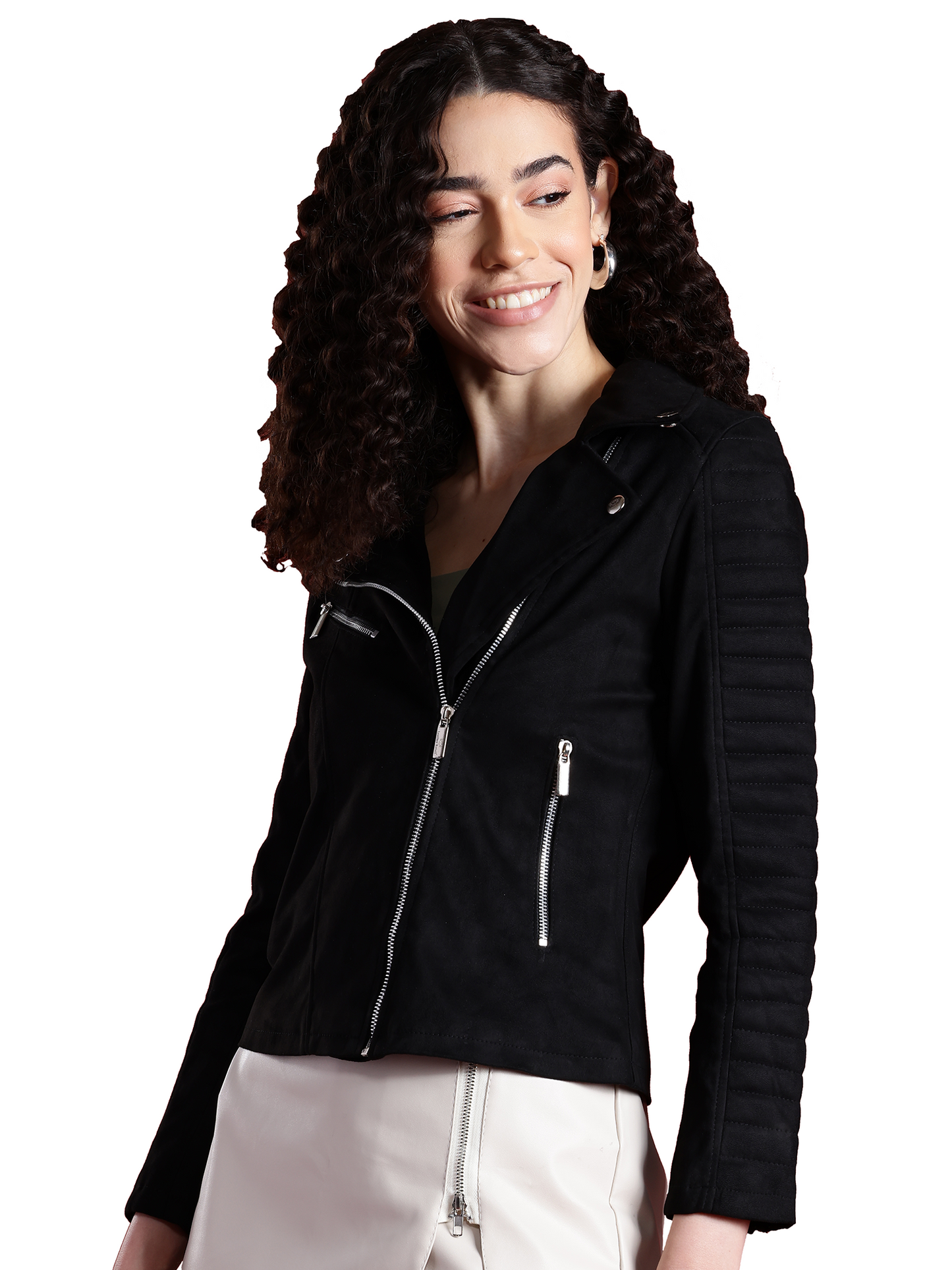 Leather Retail Women's Suede Faux Leather Graphic Printed Jacket Custom Motors ( LRPRSUDFRBL )