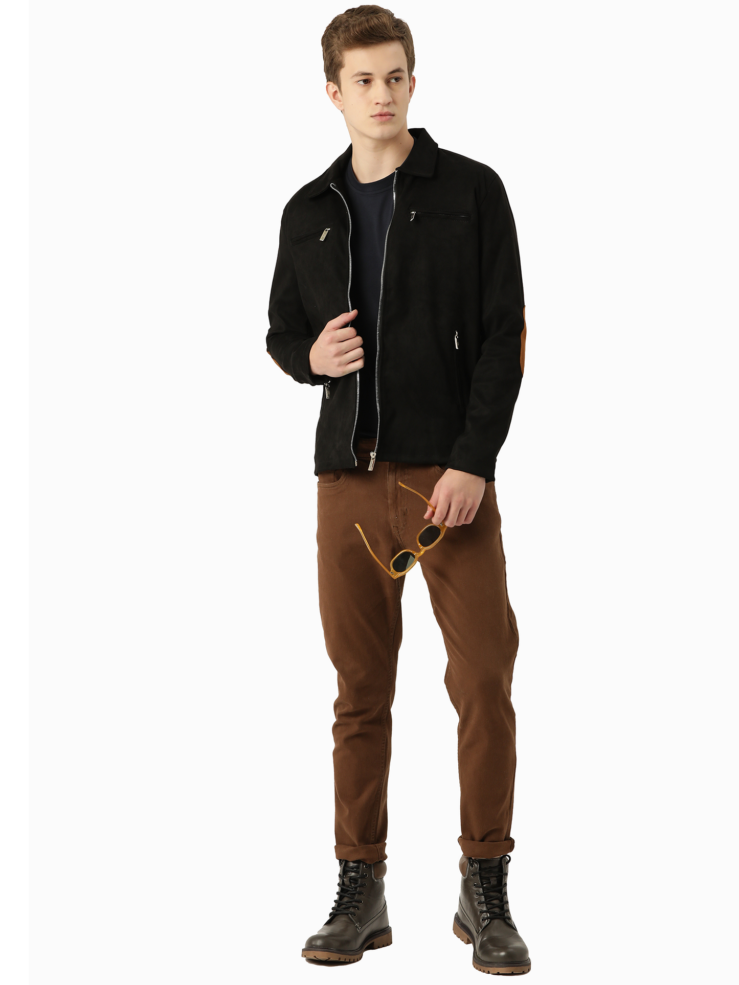 Leather Retail Men's Suede Faux Leather Jacket (LRSUDM33BL)