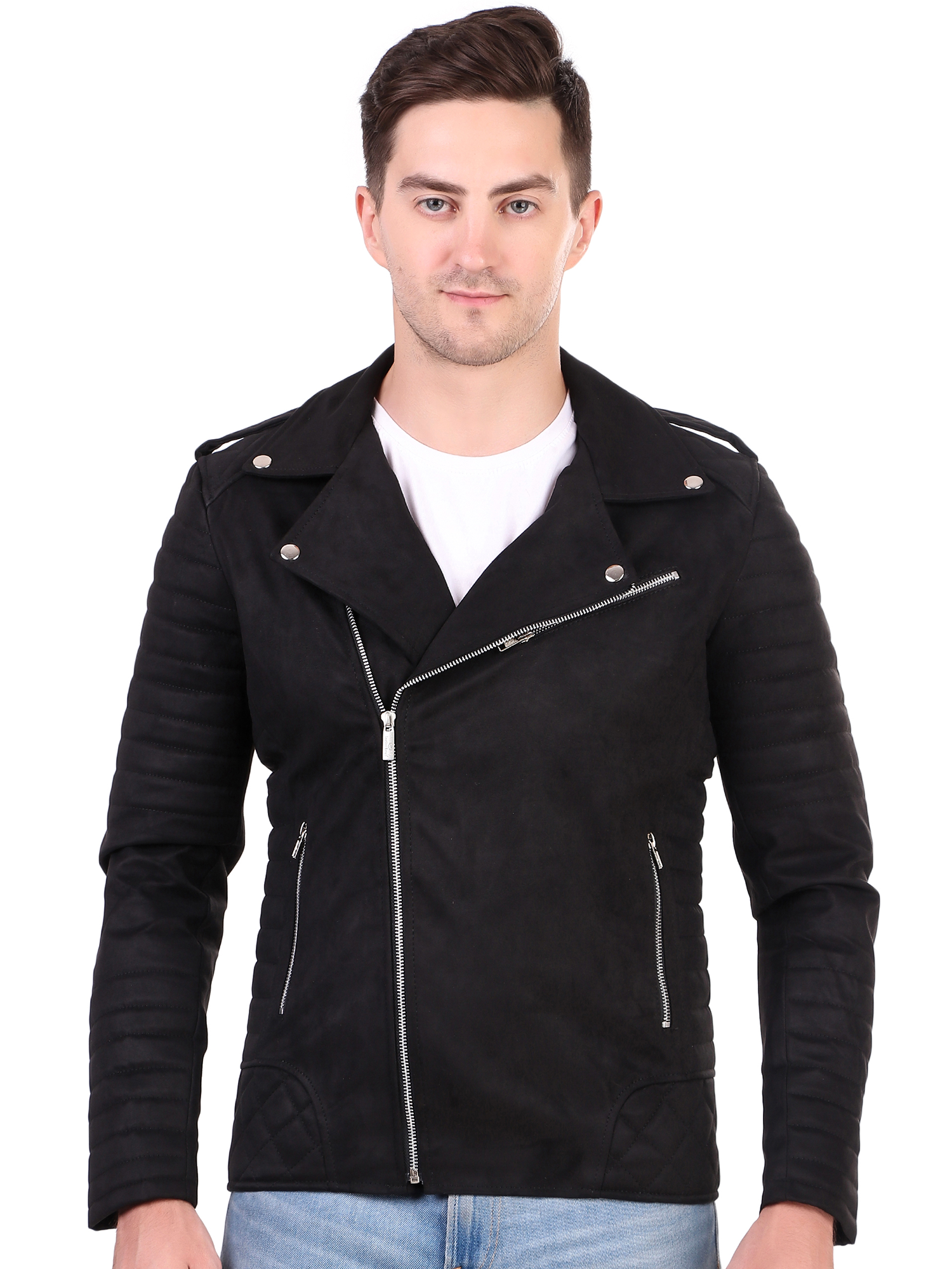 Leather Retail Men's Suede Faux Leather Jacket LRSUDRMBL