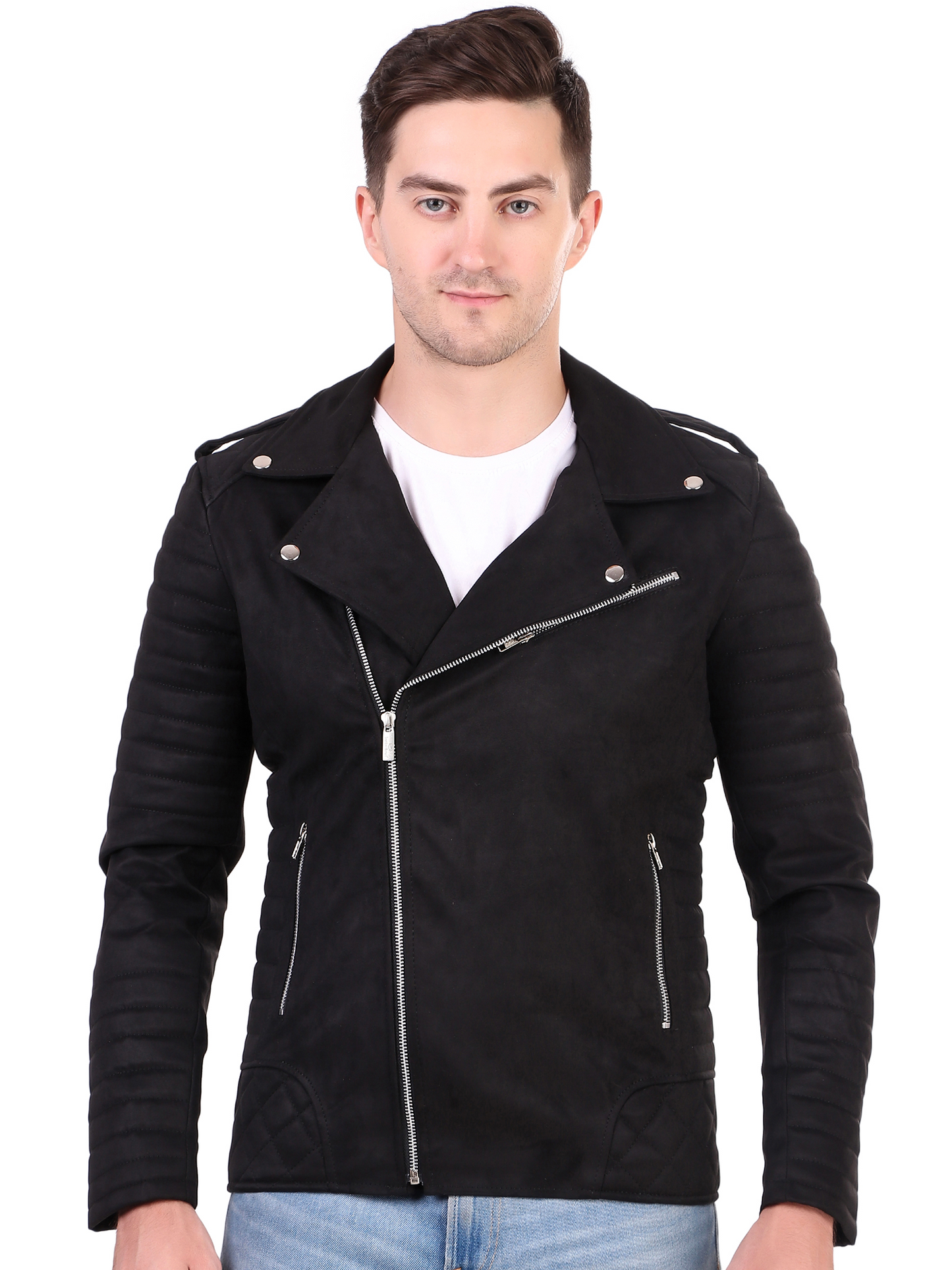 Leather Retail Men's Suede Faux Leather Jacket ( LRSUDRMBL )