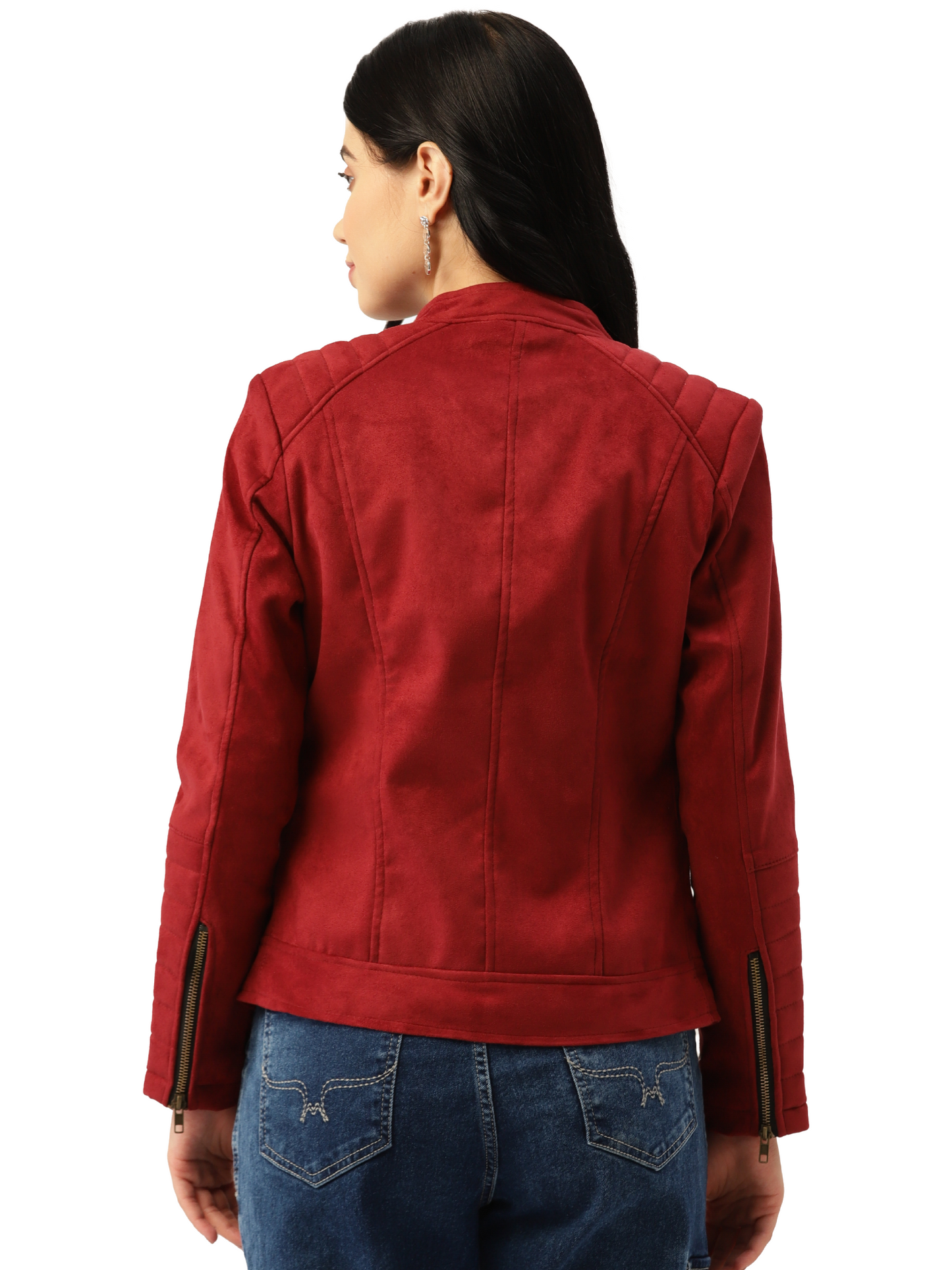 Leather Retail Women's Suede Faux Leather Jacket ( LRSUDWCH )