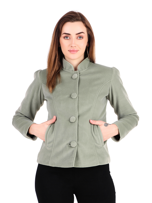 Leather Retail Coat Winter Wear Velvet Jacket For Women's( LRVEL4BGR )