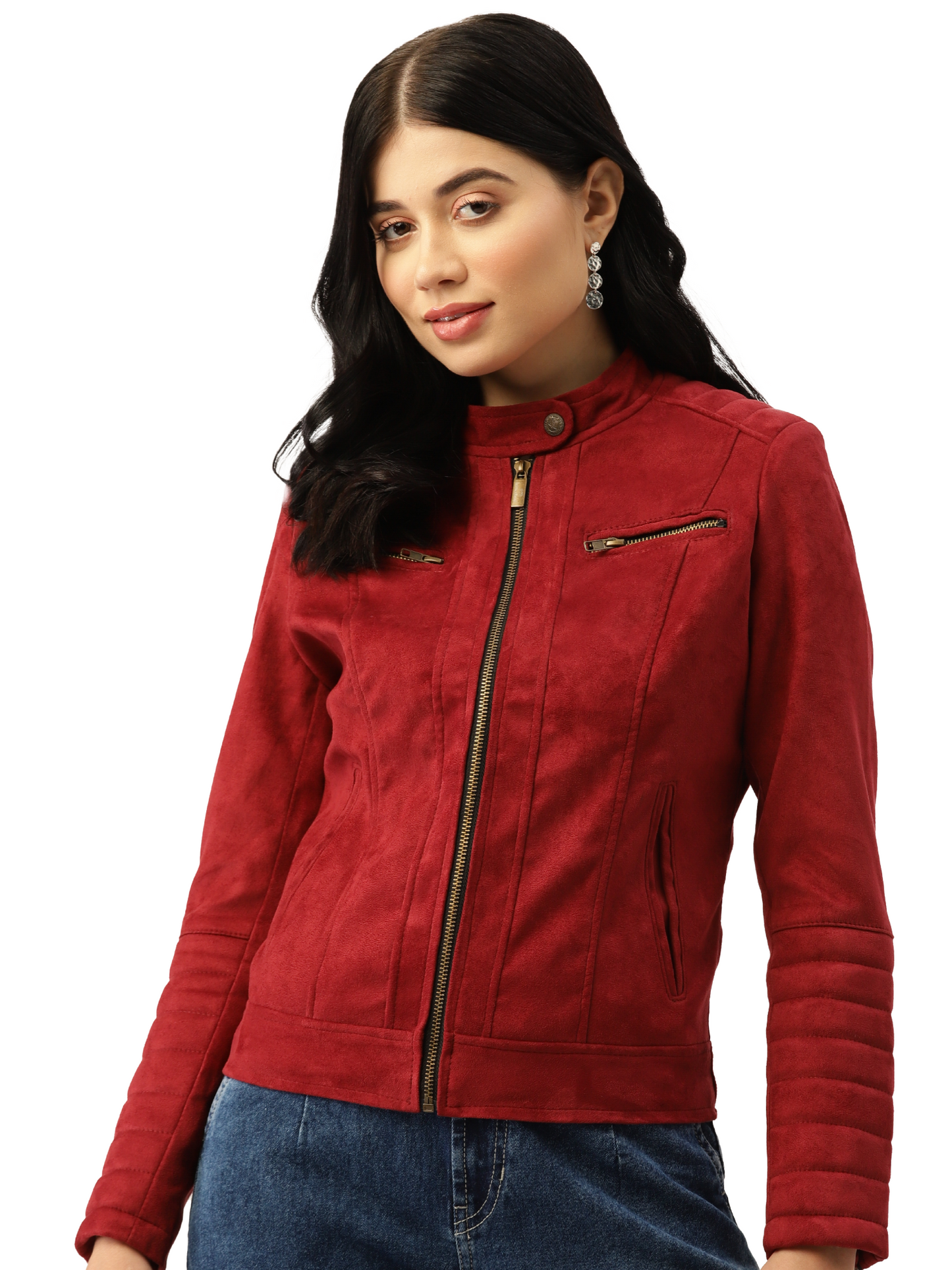 Leather Retail Women's Suede Faux Leather Jacket ( LRSUDWCH )