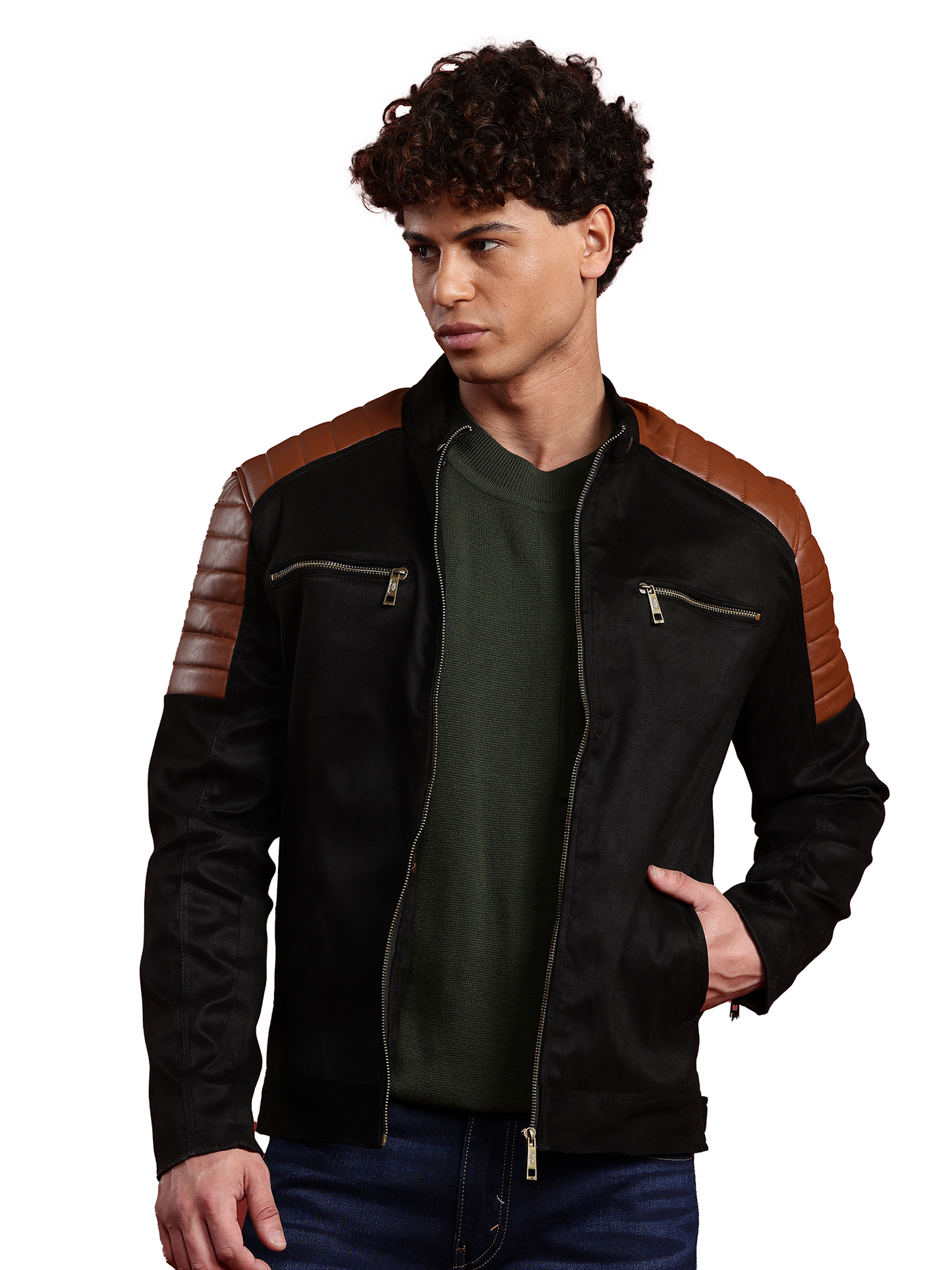Leather Retail Men’s Casual Suede Leather Regular Jacket ( LRSUDM45BL )