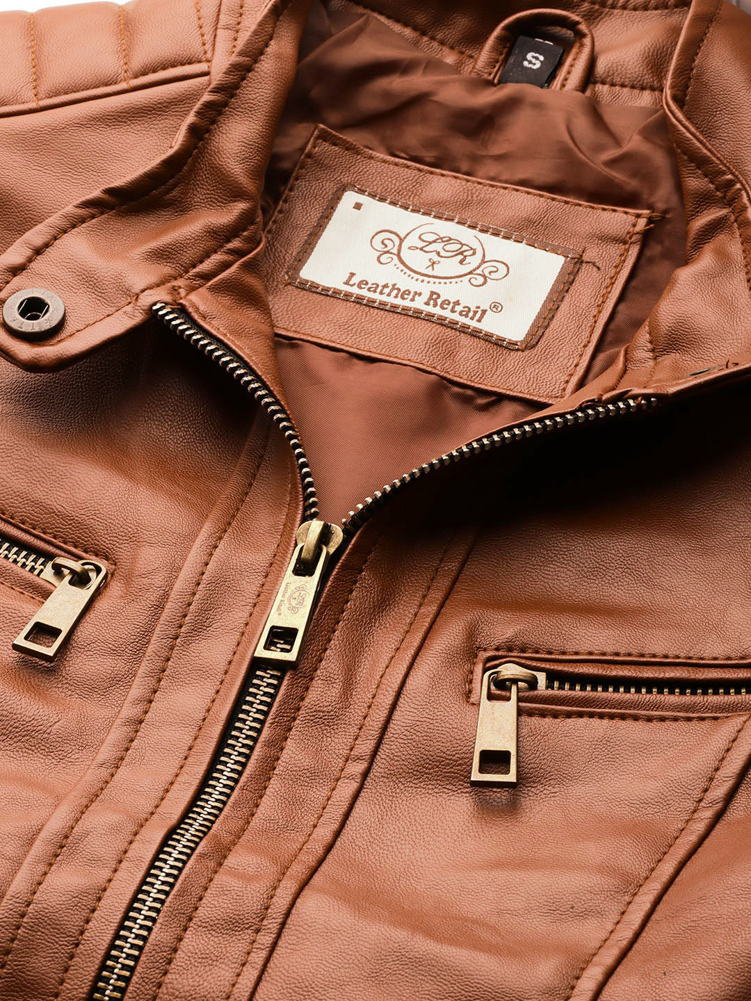 Leather Retail Full Sleeve Solid Jacket for Women's (LRWBR)