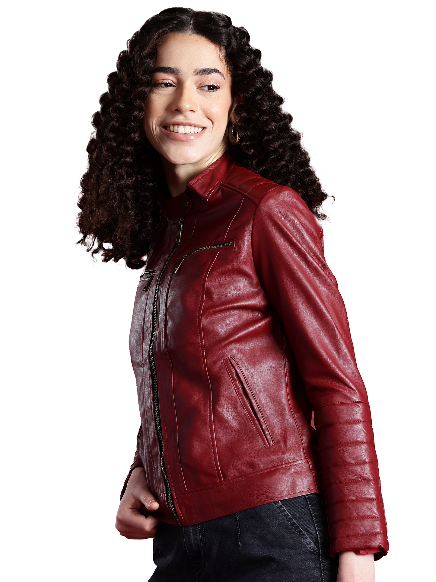 Leather Retail® Full Sleeve Solid Jacket for Women's (LRWCH)