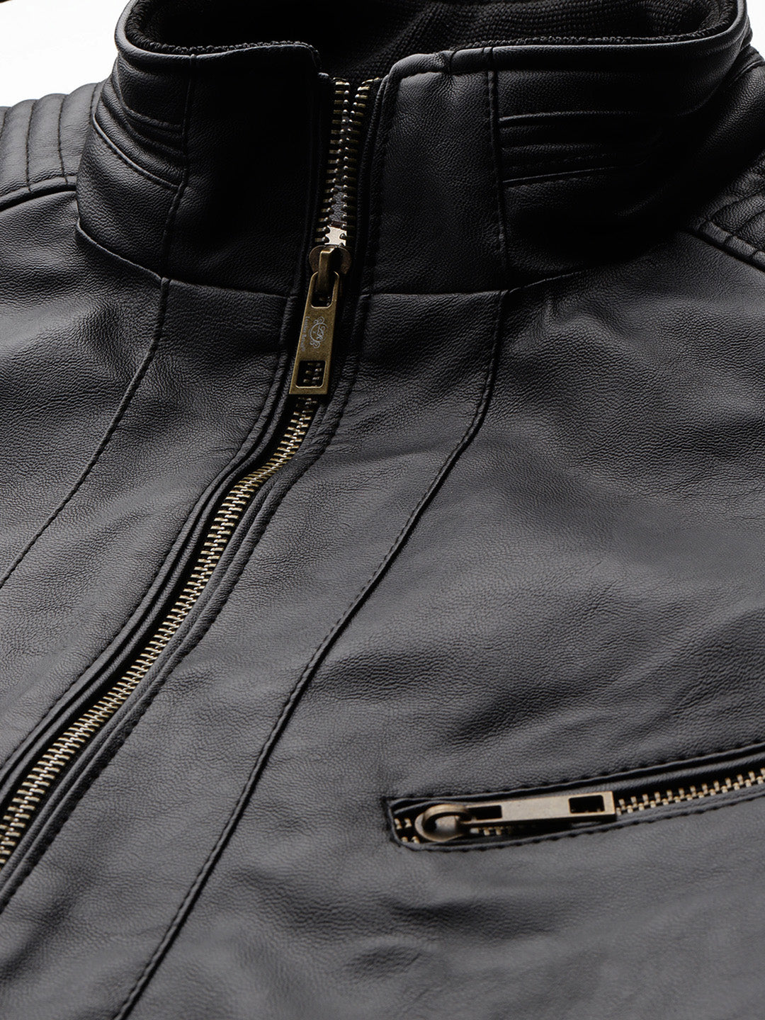 Leather Retail Full Sleeve Men's PU Black Jacket ( LRM48BL )
