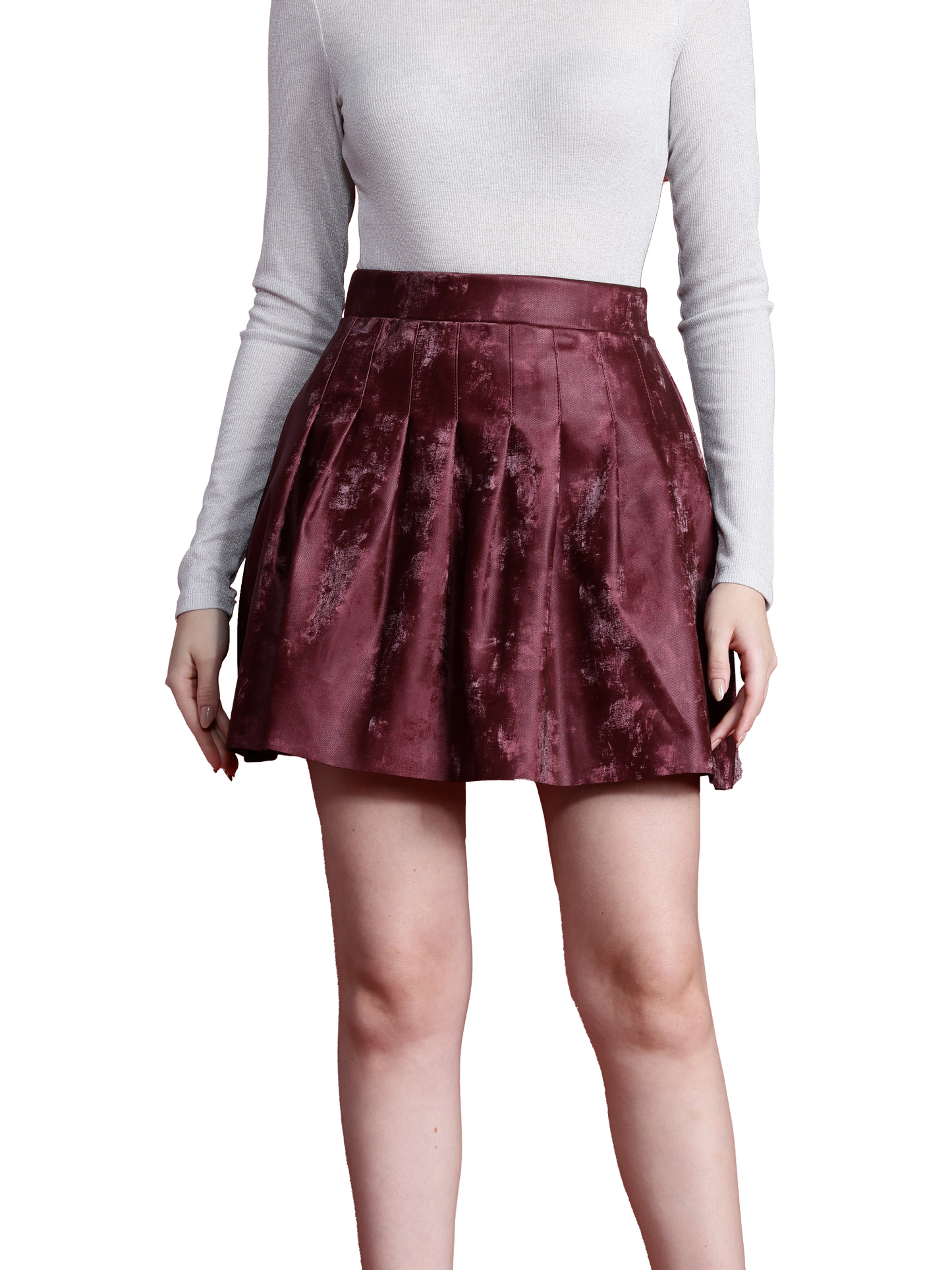 Leather Retail Cheery suede pleated skirt for women's & Girl's ( LRSUDSKRT2CH )