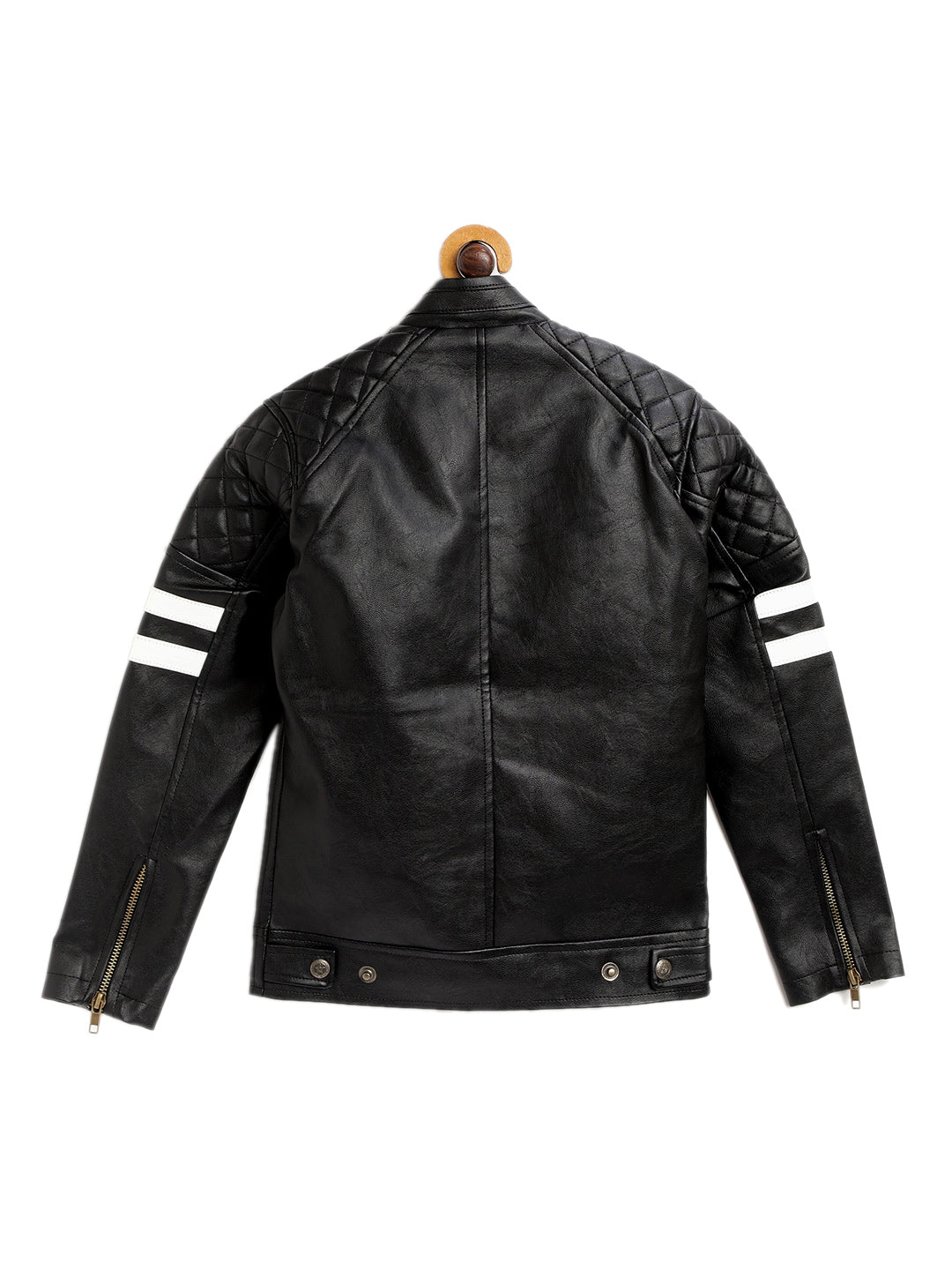 Leather Retail Kid's Full Sleeves Winter Jacket _Black (LRKDBPBL01)
