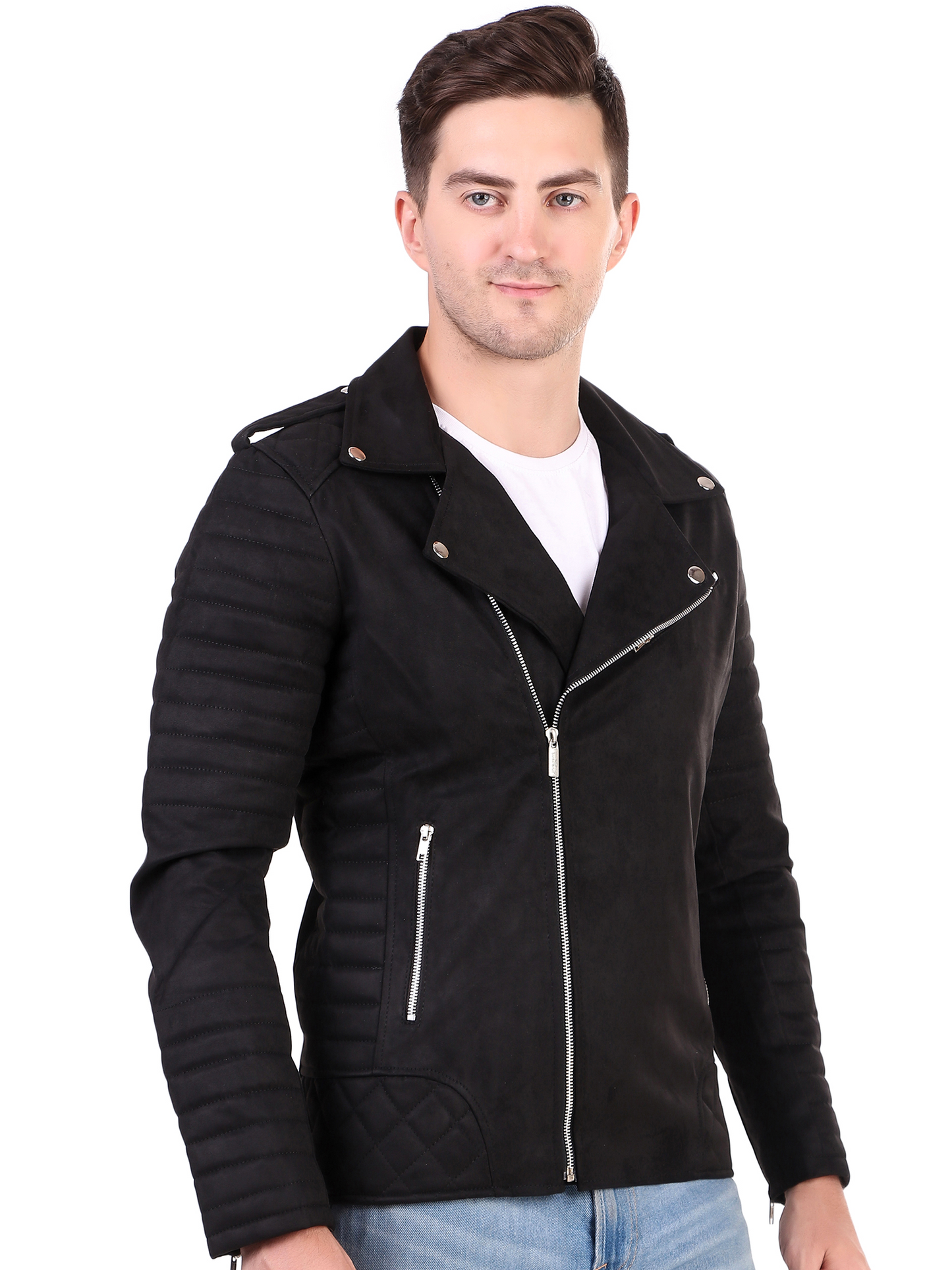 Leather Retail Men's Suede Faux Leather Jacket ( LRSUDRMBL )