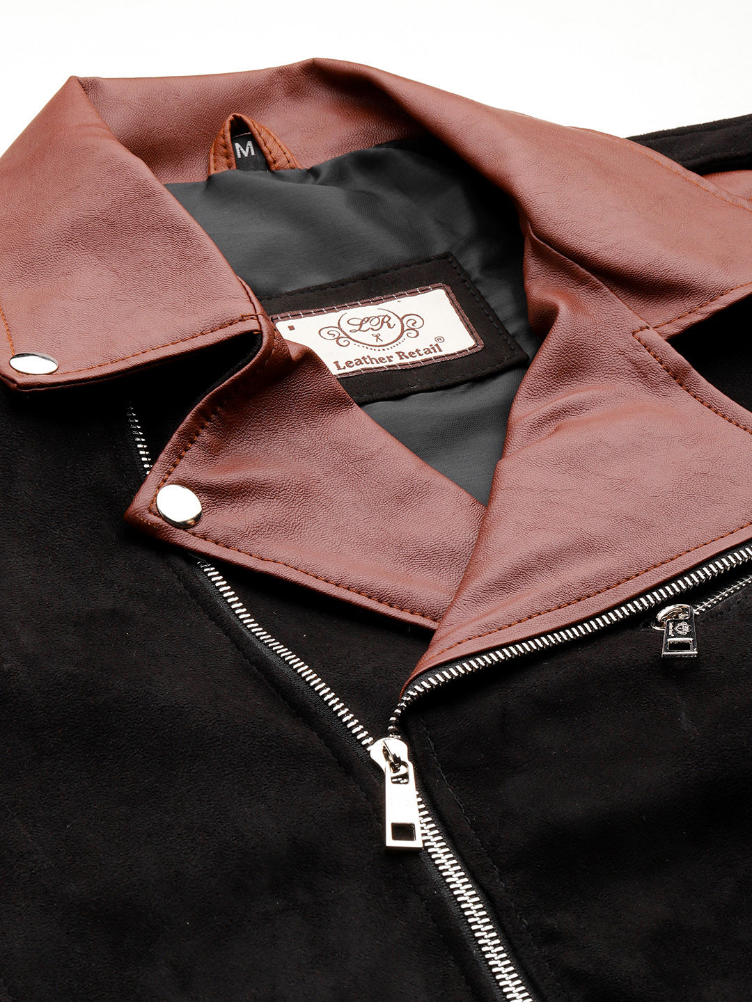 Leather Retail Men's Suede Leather Printed Jacket We Break the Rules ( LRPRSUDM47BL )