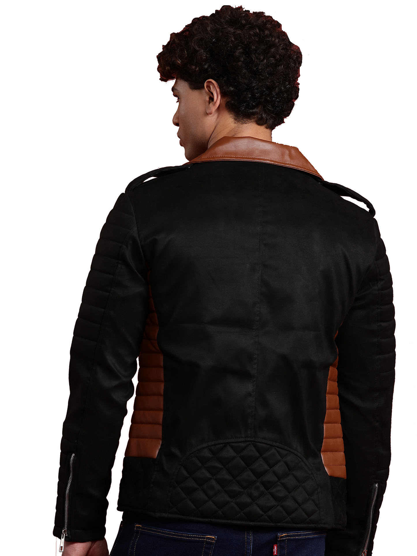 Leather Retail Men’s Casual Suede Leather Motor Cycle Jacket (LRSUDM47BL)