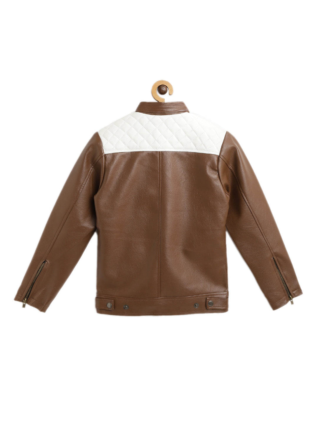 Leather Retail Kid's Full Sleeves Winter Jacket _Brown (LRKDWPBR01)