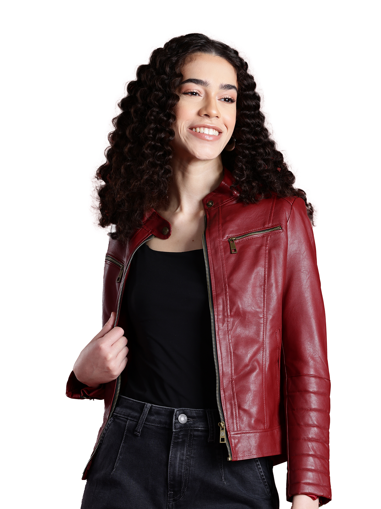 Leather Retail® Full Sleeve Solid Jacket for Women's (LRWCH)