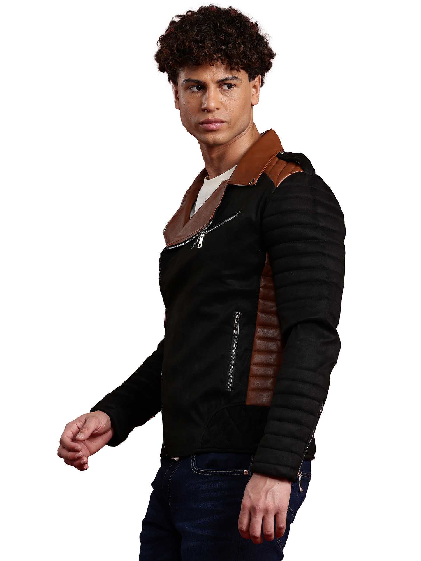 Leather Retail Men’s Casual Suede Leather Motor Cycle Jacket (LRSUDM47BL)