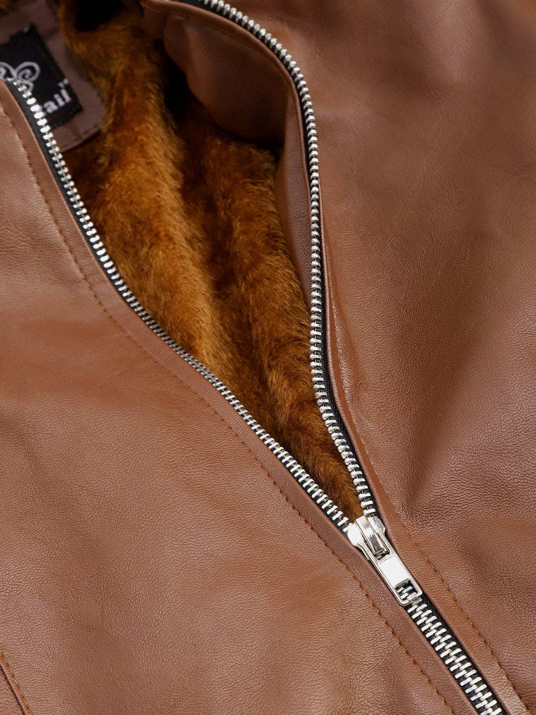 Leather Retail Kid's Full Sleeves Winter Jacket With Side Pocket_Brown (LRKDELBR01)