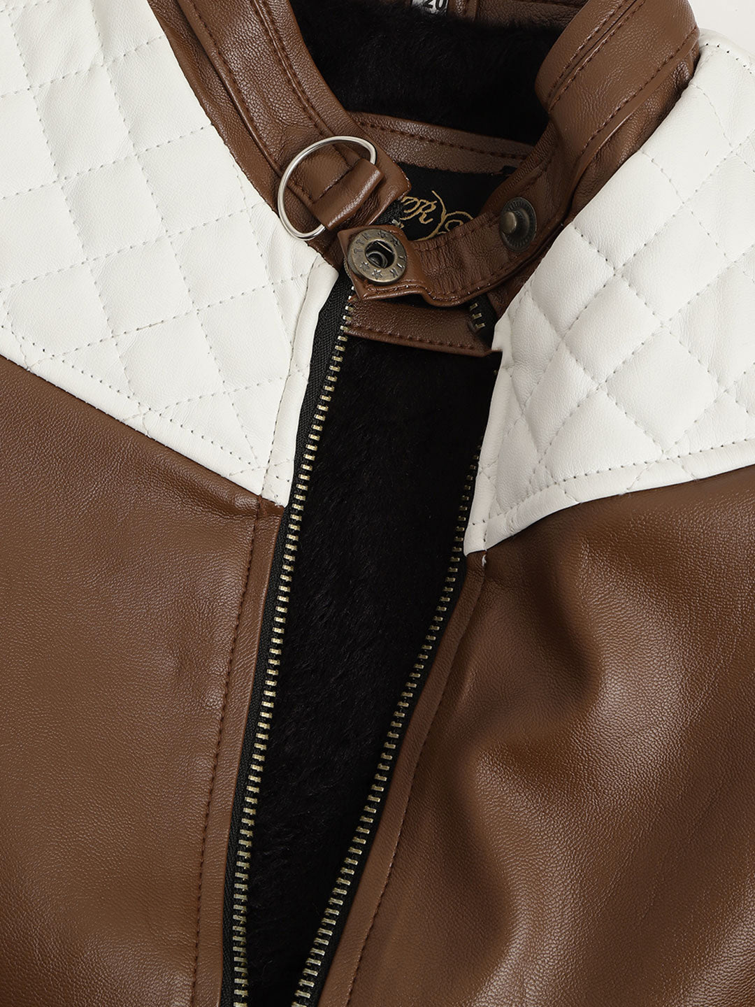 Leather Retail Kid's Full Sleeves Winter Jacket _Brown (LRKDWPBR01)