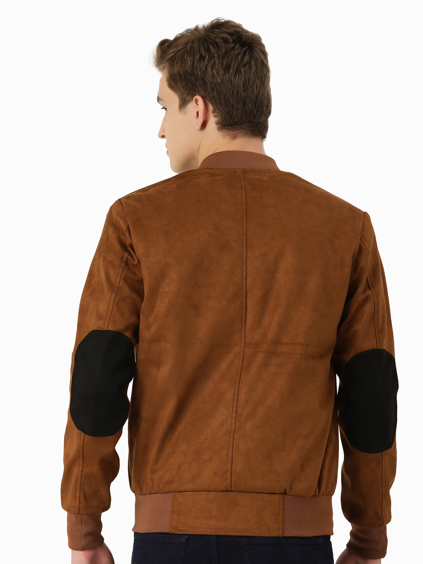 Leather Retail Suede Faux Leather Jacket For Men's ( LRSUDELBR )