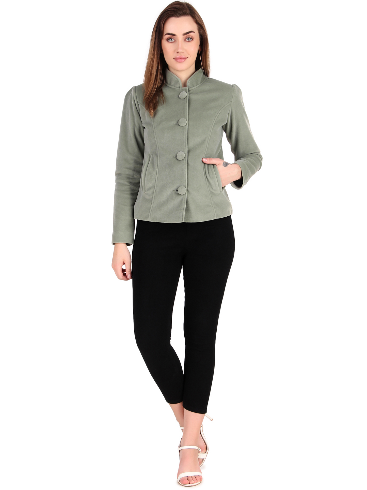 Leather Retail Coat Winter Wear Velvet Jacket For Women's(LRVEL4BGR)