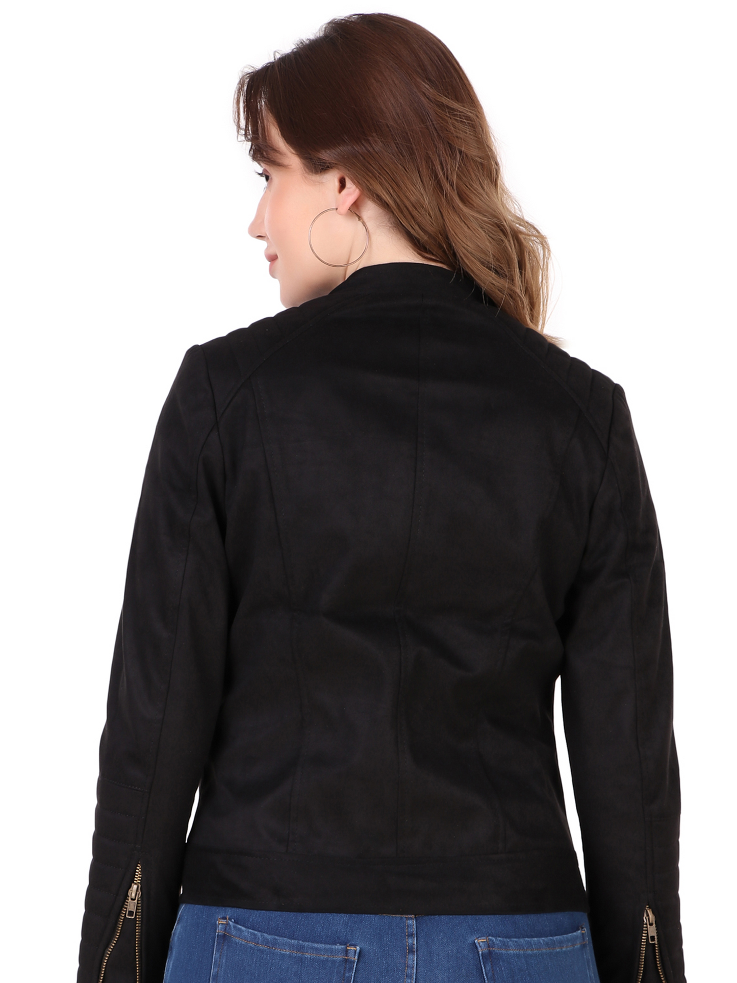Leather Retail Women's Suede Faux Leather Jacket ( LRSUDWBN )