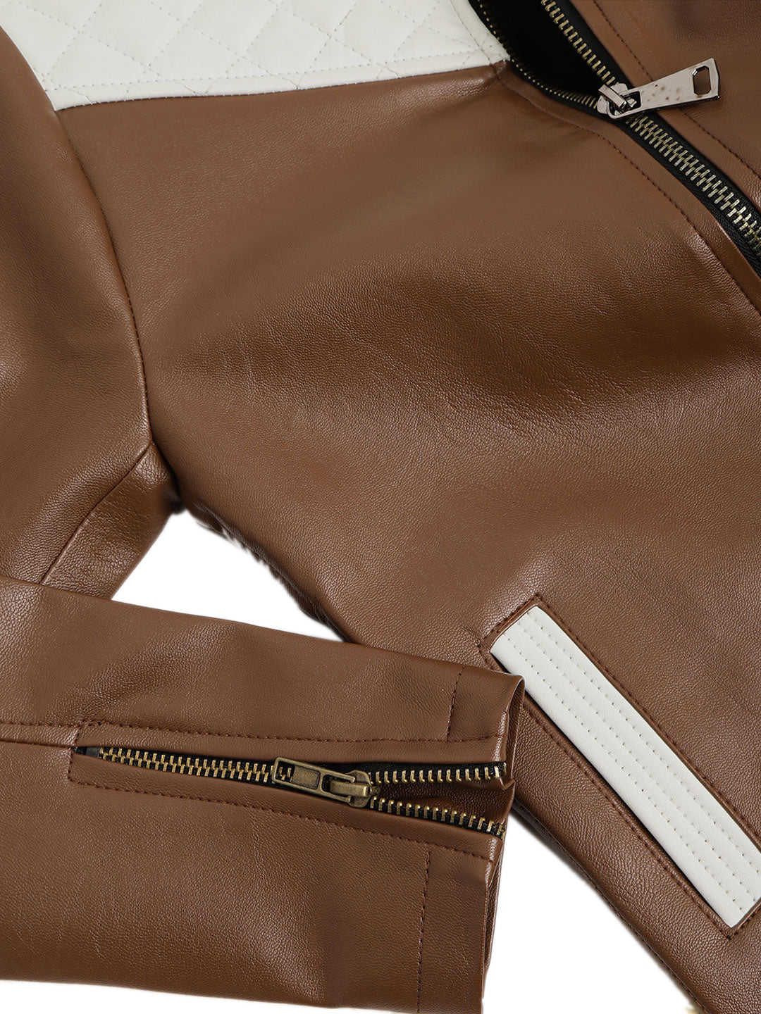 Leather Retail Kid's Full Sleeves Winter Jacket _Brown (LRKDWPBR01)