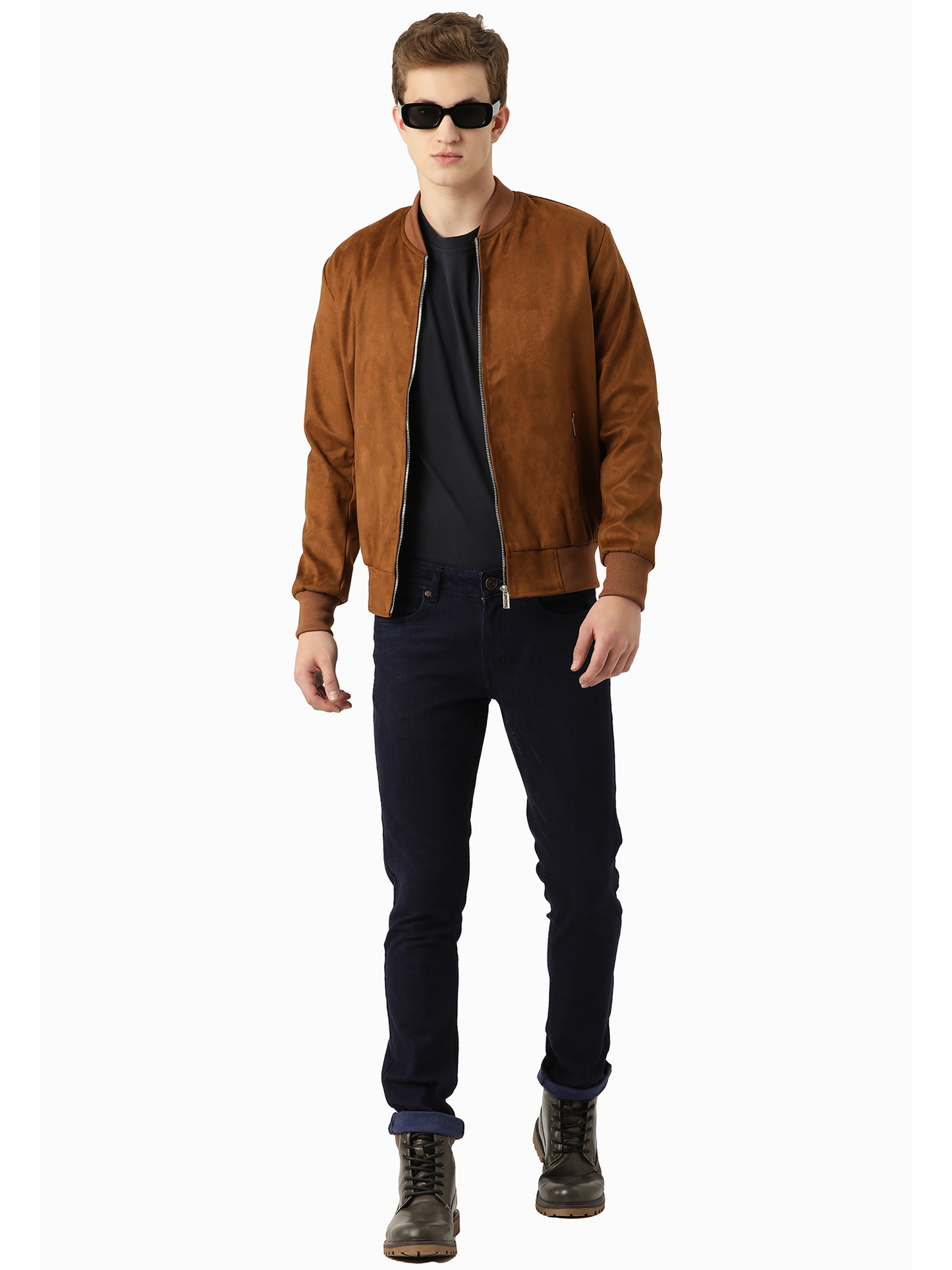 Leather Retail Suede Faux Leather Jacket For Men's ( LRSUDELBR )