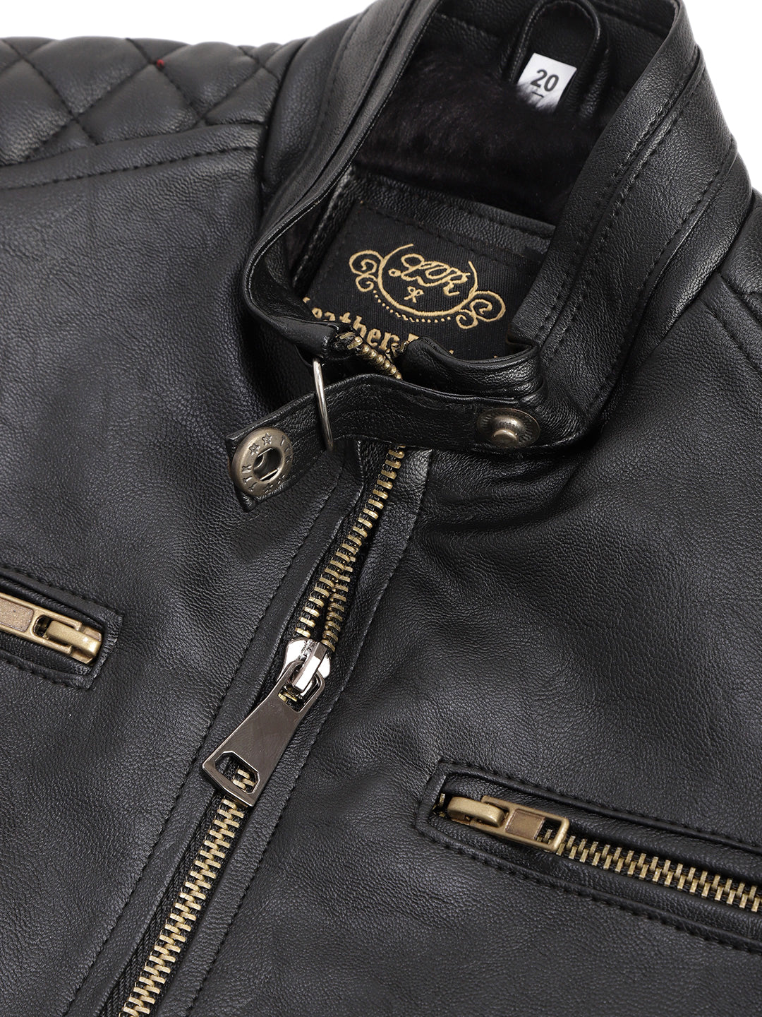 Leather Retail Kid's Full Sleeves Winter Jacket _Black (LRKDBPBL01)