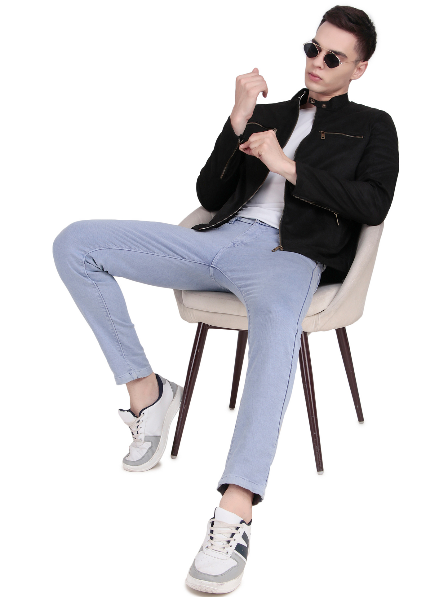 Leather Retail Men's Suede Leather Quotes Printed Jacket ( LRPRSUDDEBL )