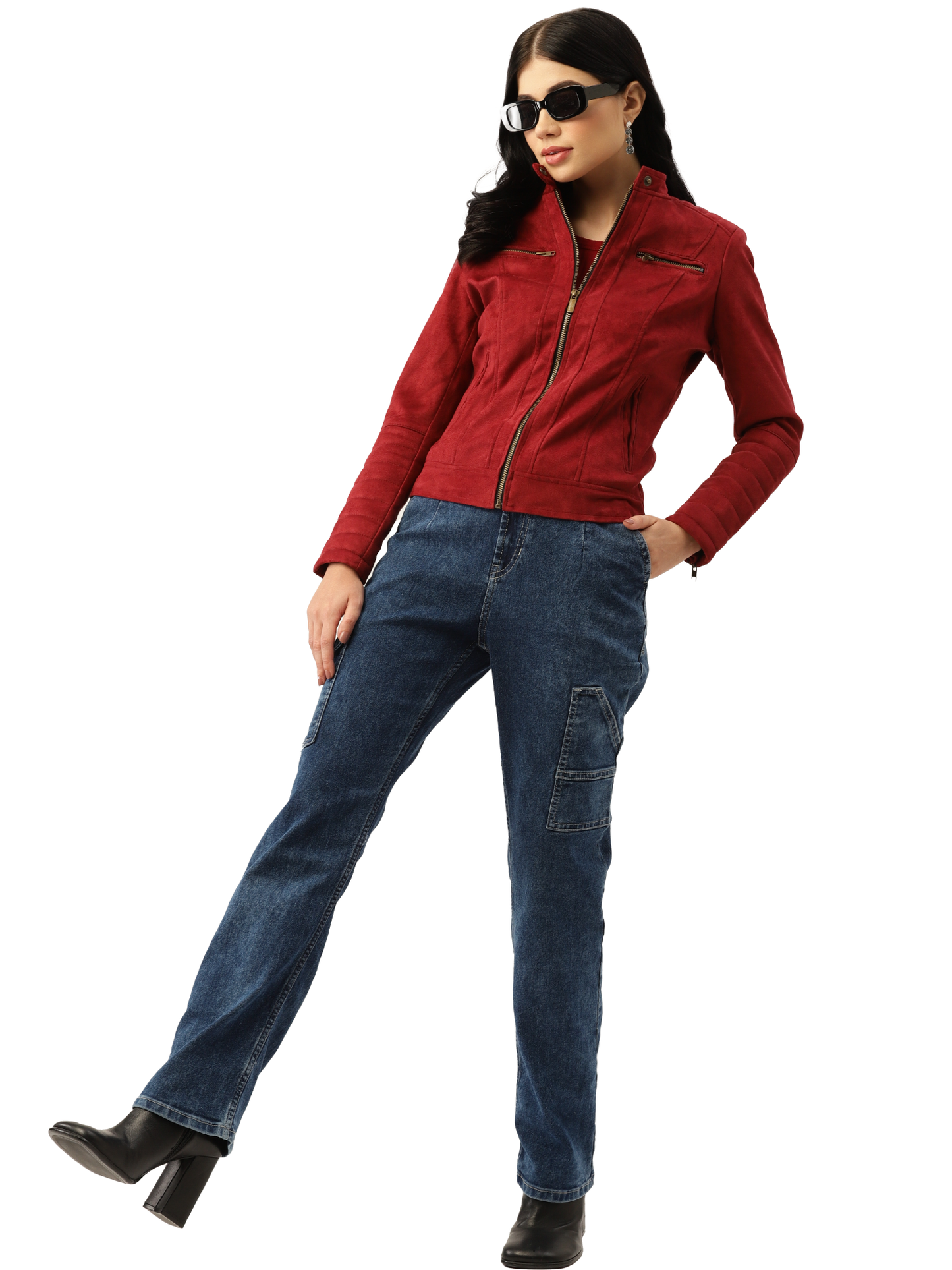 Leather Retail Women's Suede Faux Leather Jacket ( LRSUDWCH )