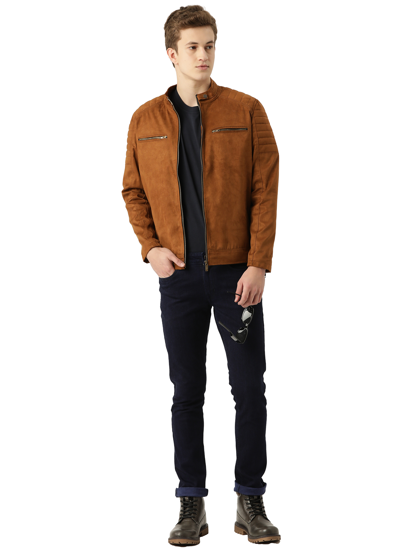 Leather Retail Men's Suede Faux Leather Jacket ( LRSUDBRBR )