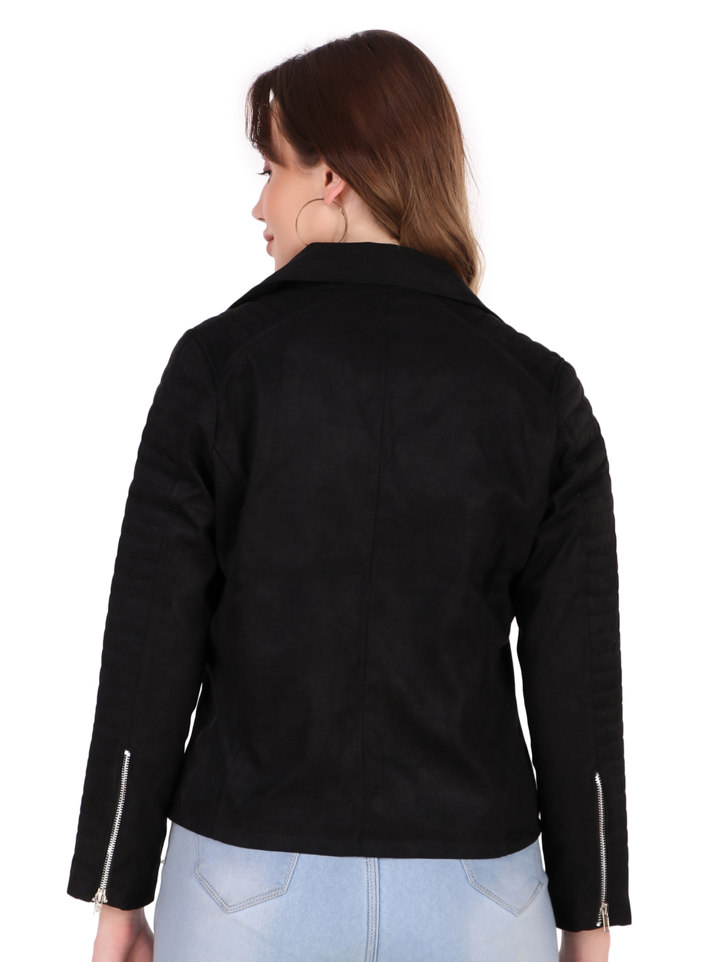 Leather Retail Women's Suede Faux Leather Jacket ( LRSUDFRBL )