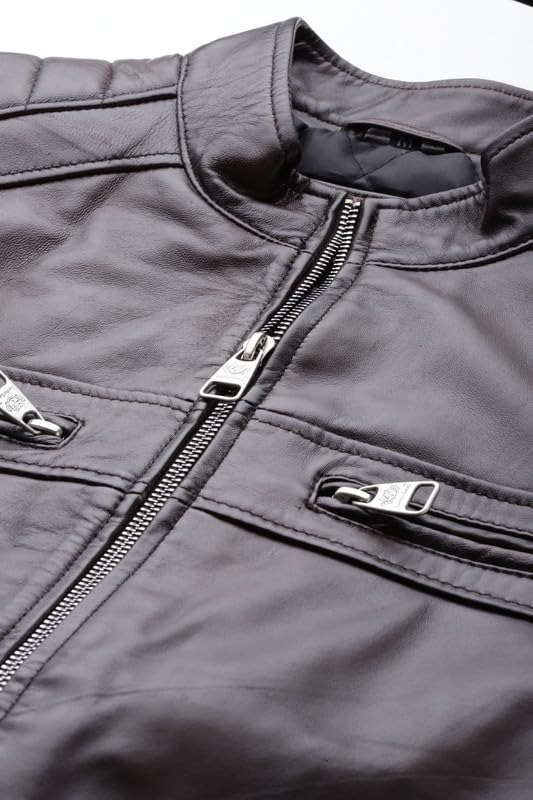 Leather Retail Genuine Leather Biker Jacket for Men's ( LRPLM41CO )