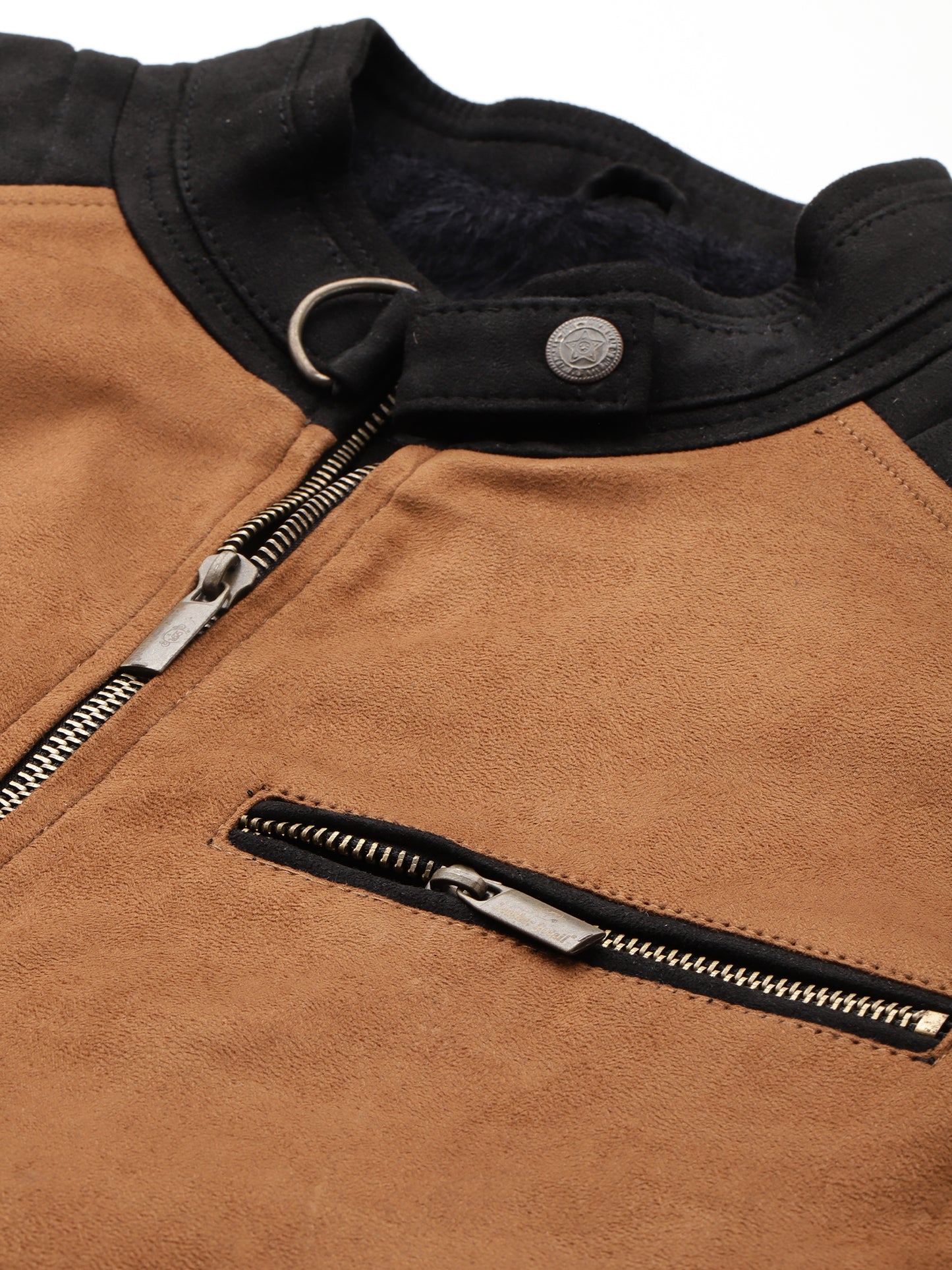 Leather Retail Mens Brown Suede Leather Regular Jacket