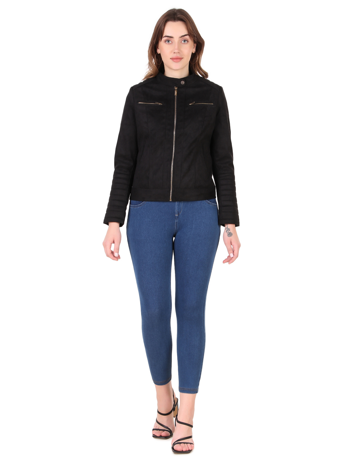 Leather Retail Women's Suede Faux Leather Jacket ( LRSUDWBN )
