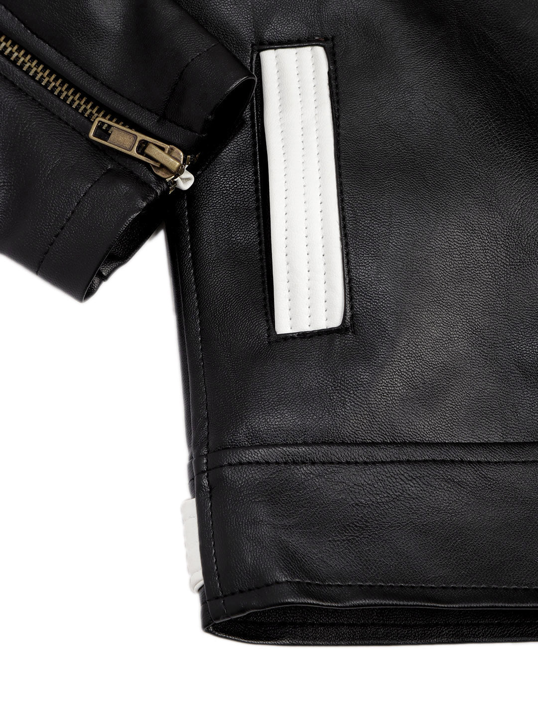 Leather Retail Kid's Full Sleeves Winter Jacket _Black (LRKDWPBL01)