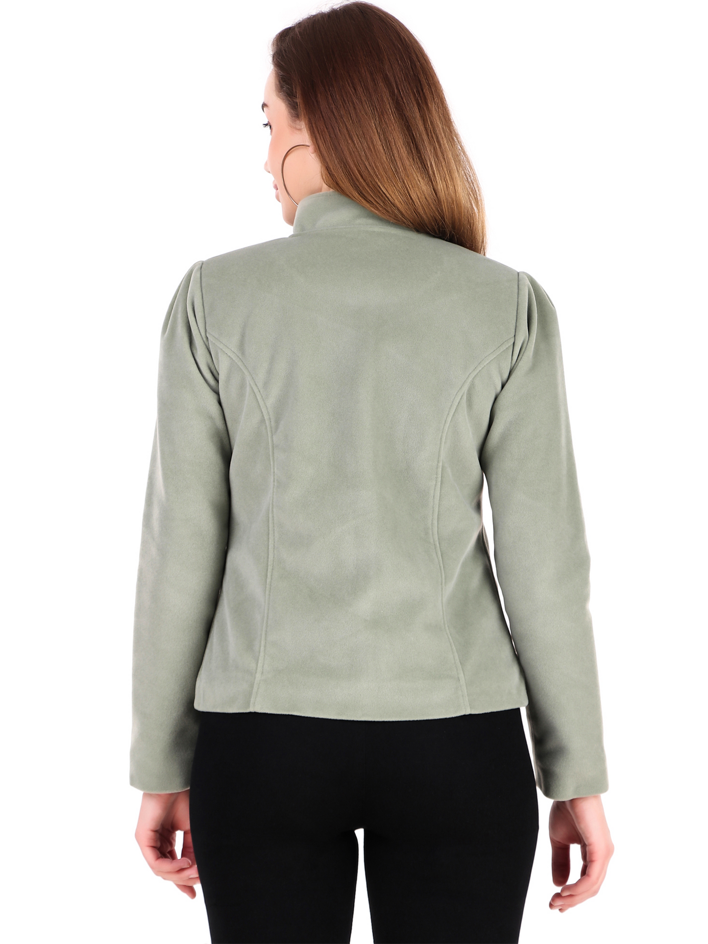 Leather Retail Coat Winter Wear Velvet Jacket For Women's(LRVEL4BGR)