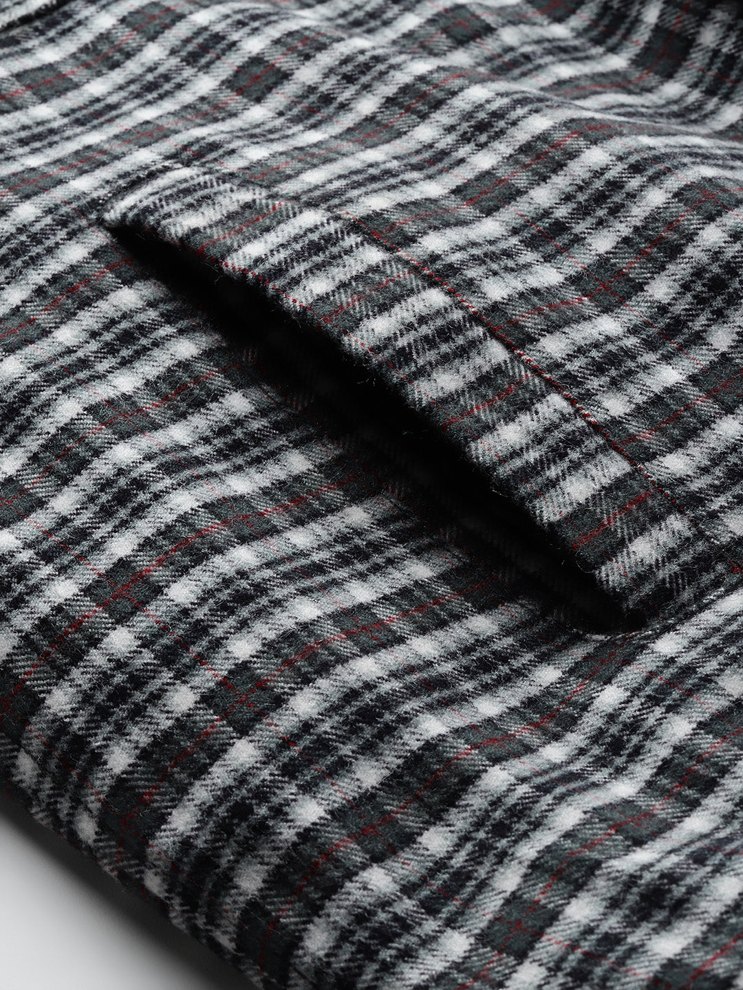 Leather Retail Stylish Black and White Checked Multicoloured Tweed Jacket