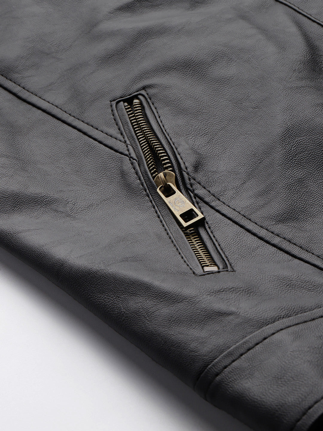 Leather Retail Full Sleeve Men's PU Black Jacket ( LRM48BL )