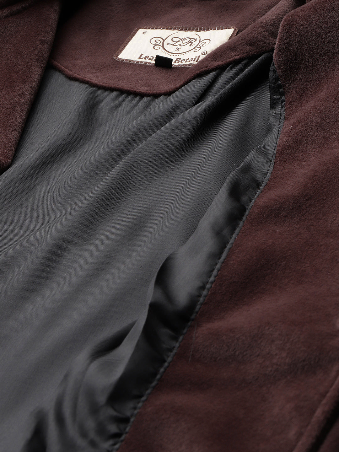 Leather Retail Women Full Sleeve Velvet Two Button Coffee Jacket ( LRVEL2BCO )