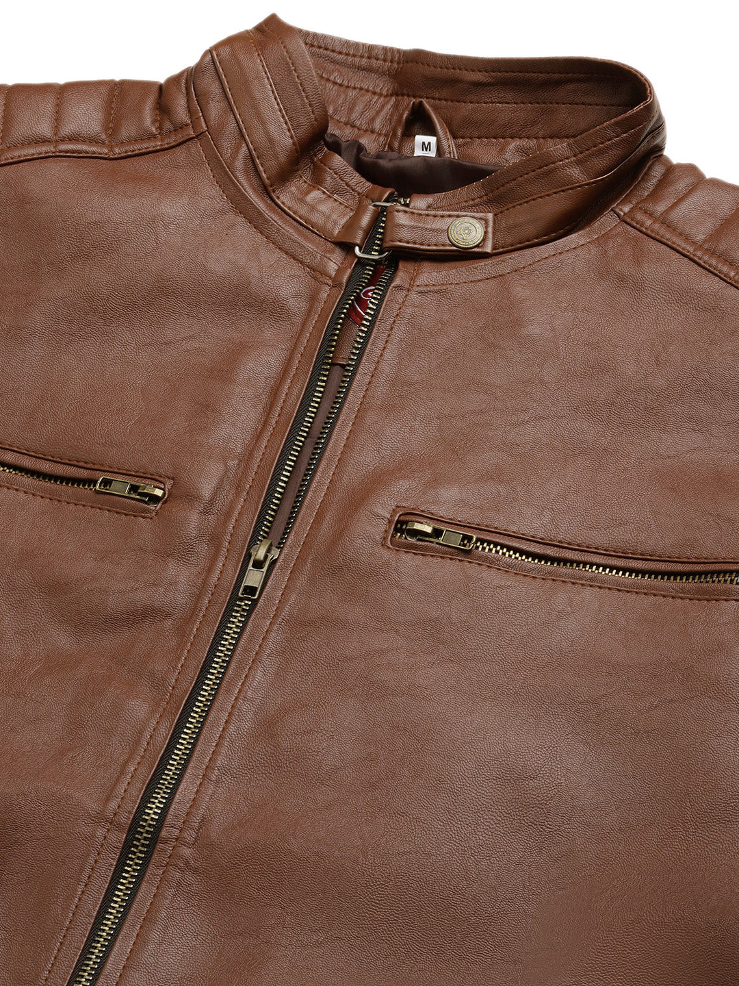 Leather Retail Brown Faux LeatherBiker Jacket for Men's(LRBRBR)