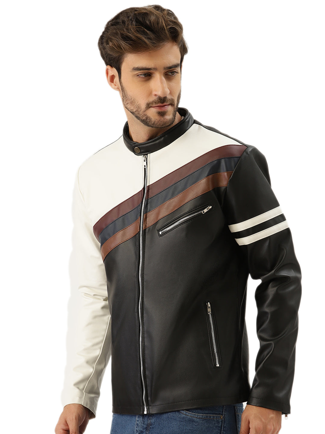 Leather Retail Men's Solid Leather Jacket( LRCDBL )