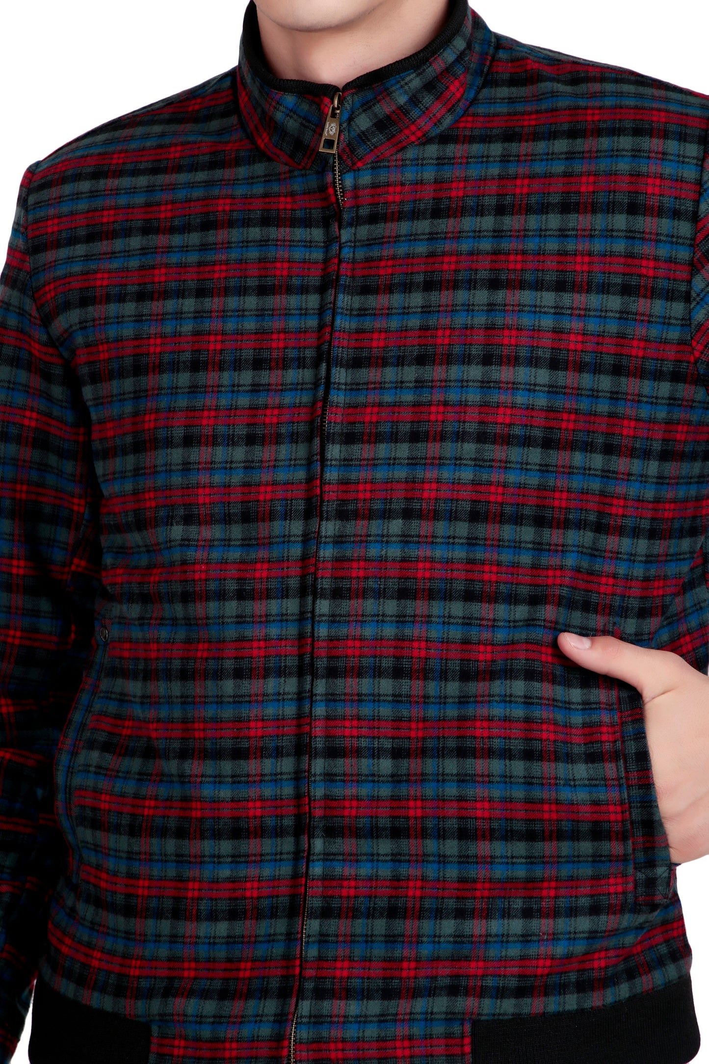 Leather Retail Classic Plaid Zip-Up Multicoloured Tweed Jacket for Modern Style ( LRCHECKTD1H )