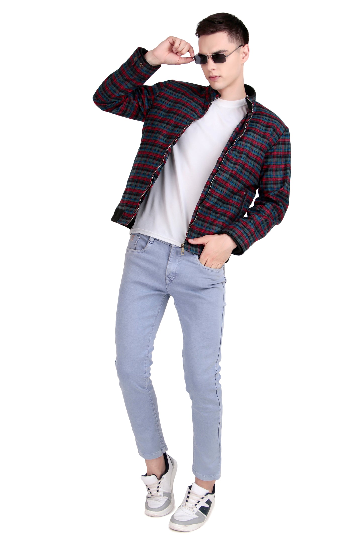 Leather Retail Classic Plaid Zip-Up Multicoloured Tweed Jacket for Modern Style ( LRCHECKTD1H )