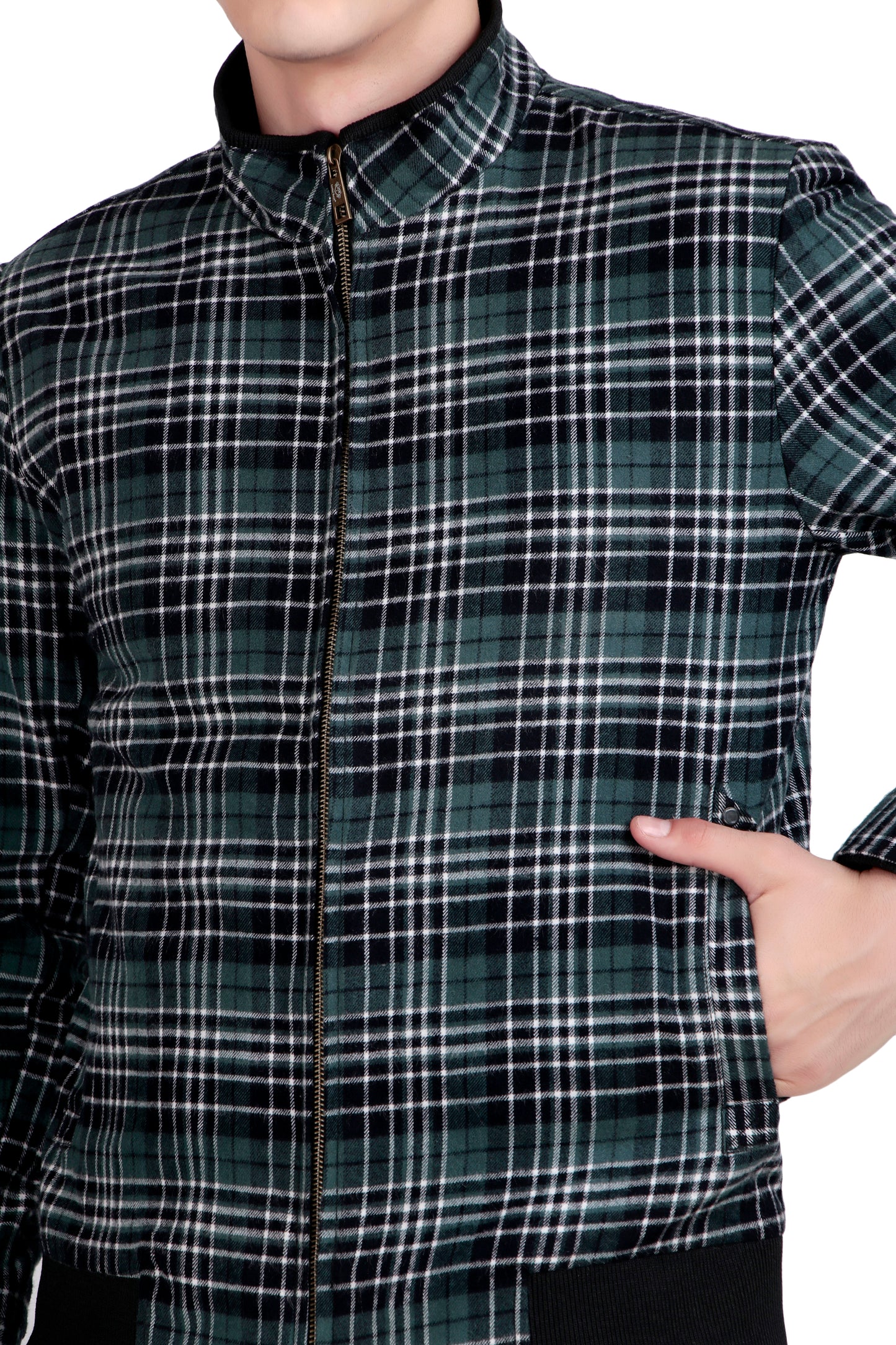Leather Retail Stylish Green Plaid Multicoloured Tweed Jacket for Modern Men ( LRCHECKTD1I )