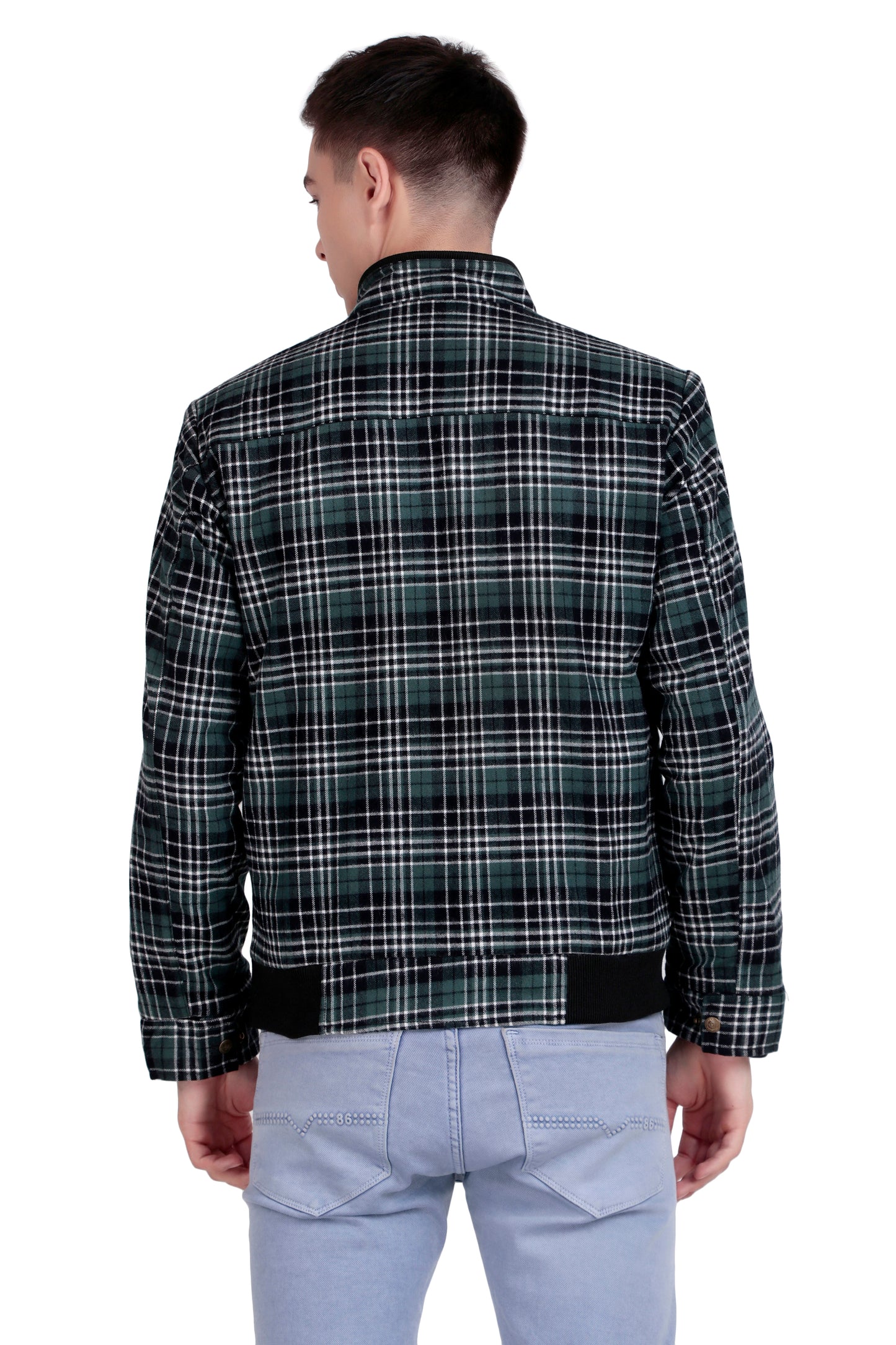Leather Retail Stylish Green Plaid Multicoloured Tweed Jacket for Modern Men ( LRCHECKTD1I )