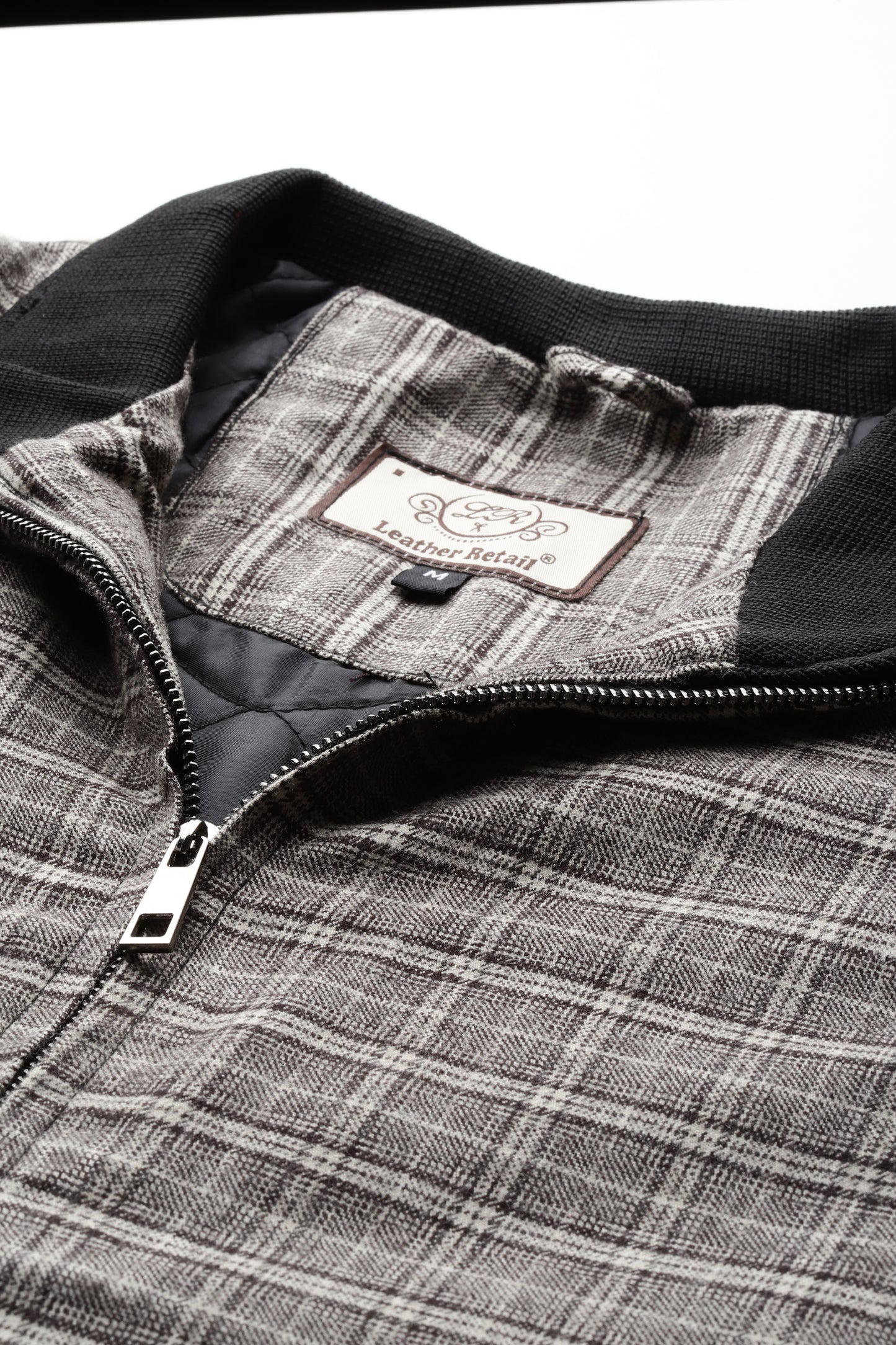 Leather Retail Coffee-White Checkered Multicolor Tweed Jacket ( LRCHECKTD1J )