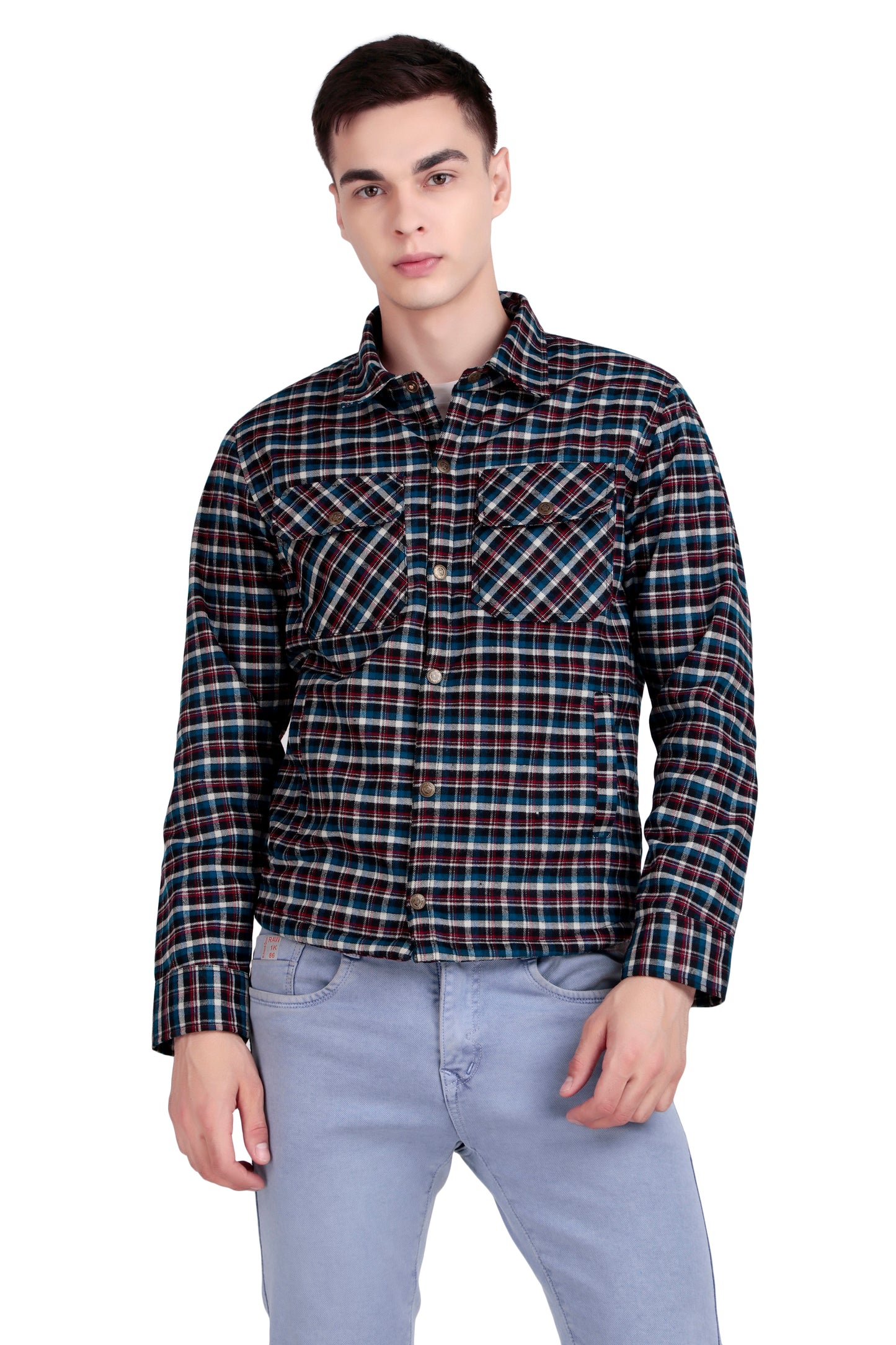 Leather Retail Vibrant Multicolored Multicoloured Tweed Jacket ( LRCHECKTD2C )