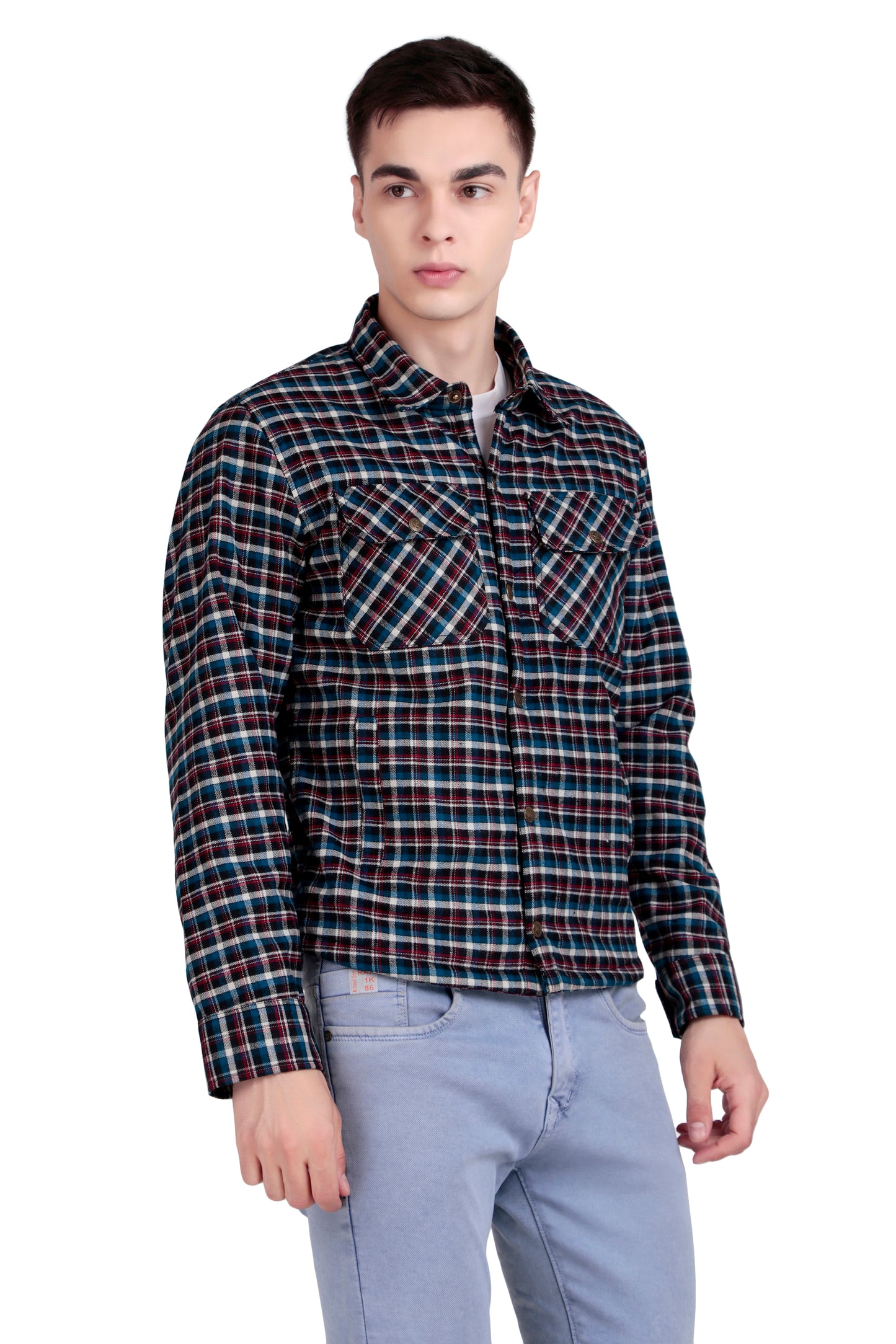 Leather Retail Vibrant Multicolored Multicoloured Tweed Jacket ( LRCHECKTD2C )