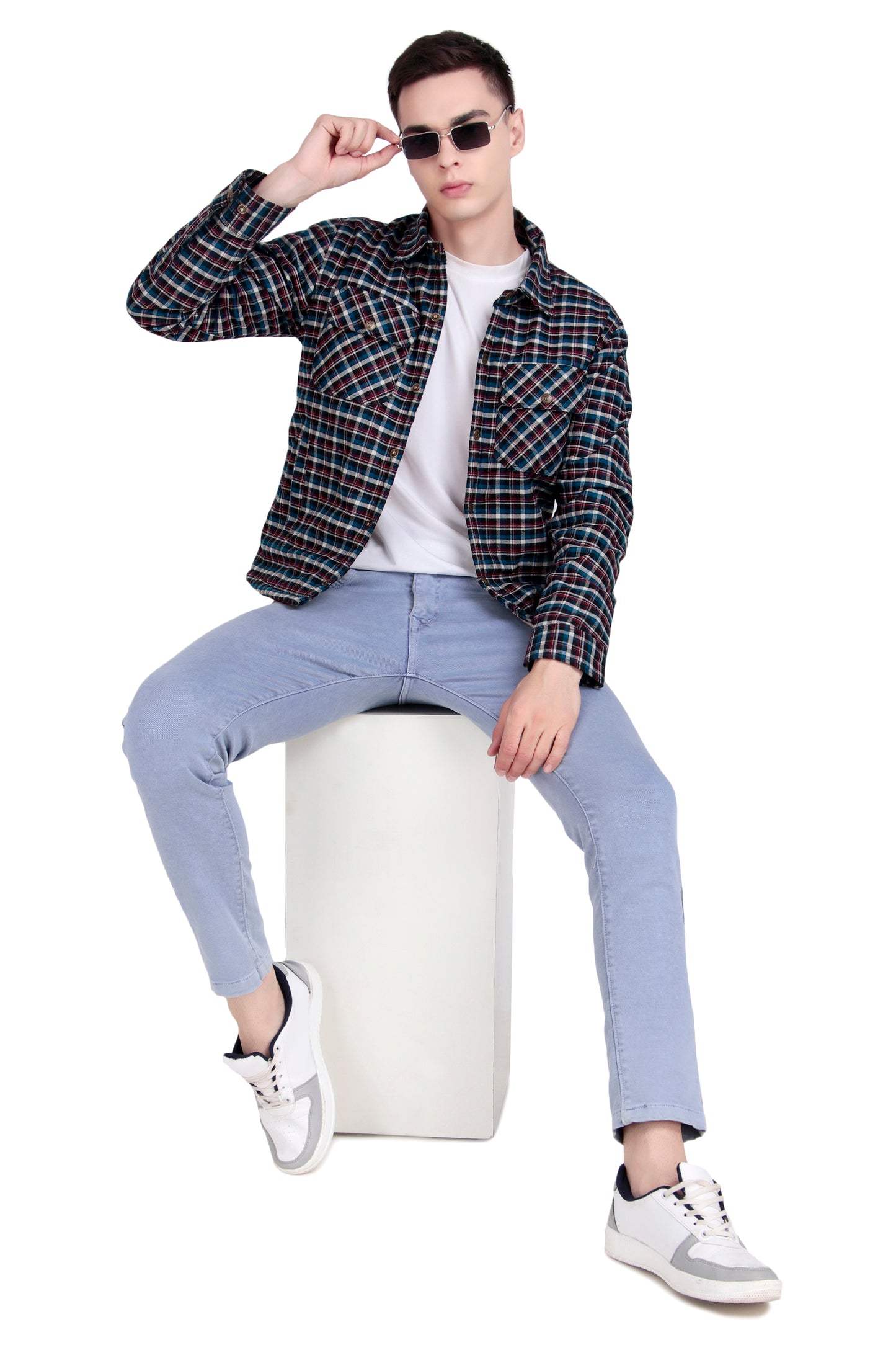 Leather Retail Vibrant Multicolored Multicoloured Tweed Jacket ( LRCHECKTD2C )