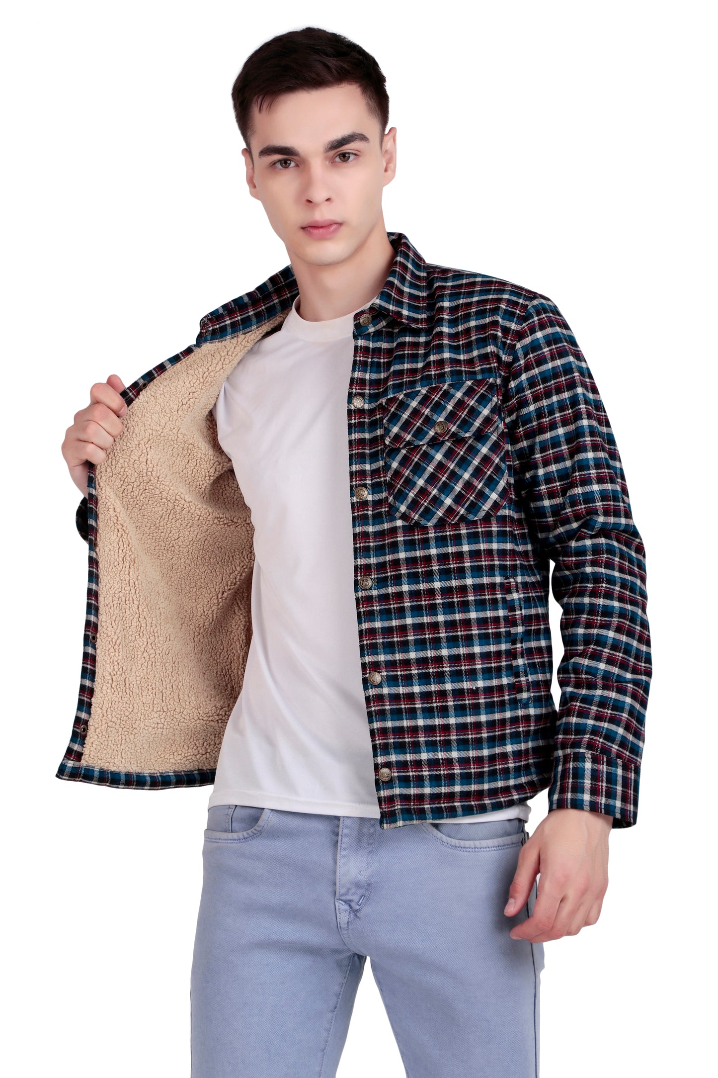 Leather Retail Vibrant Multicolored Multicoloured Tweed Jacket ( LRCHECKTD2C )